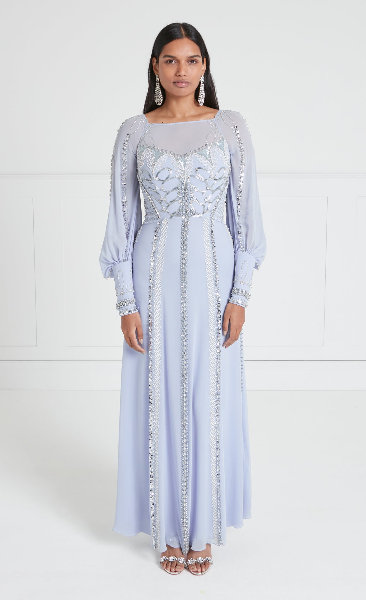 temperley london blue dress Temperley London Vine long-sleeves Maxi Dress | Blue
