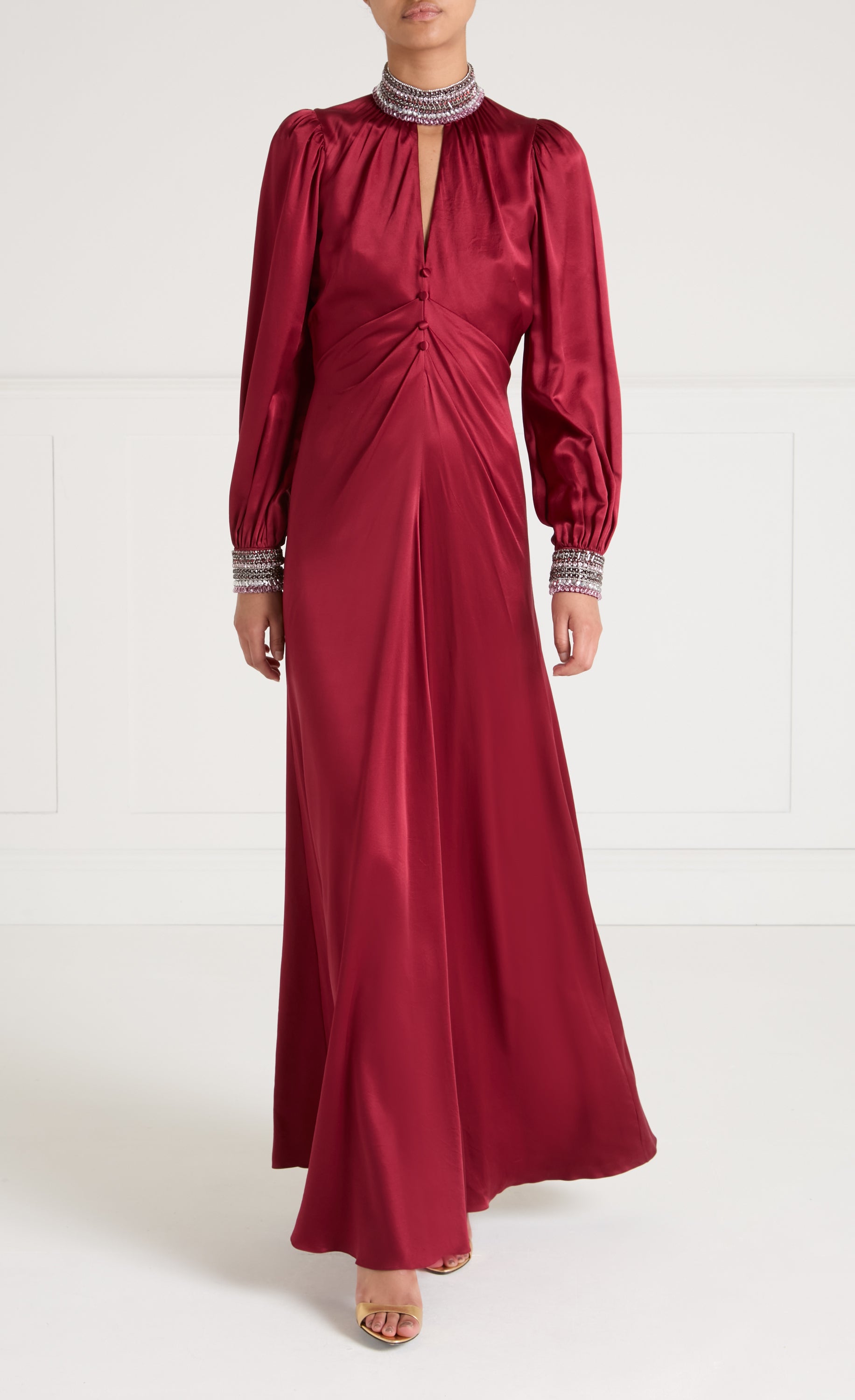 Beatrice Sleeved Gown - Claret | Dresses & Jumpsuits | Temperley