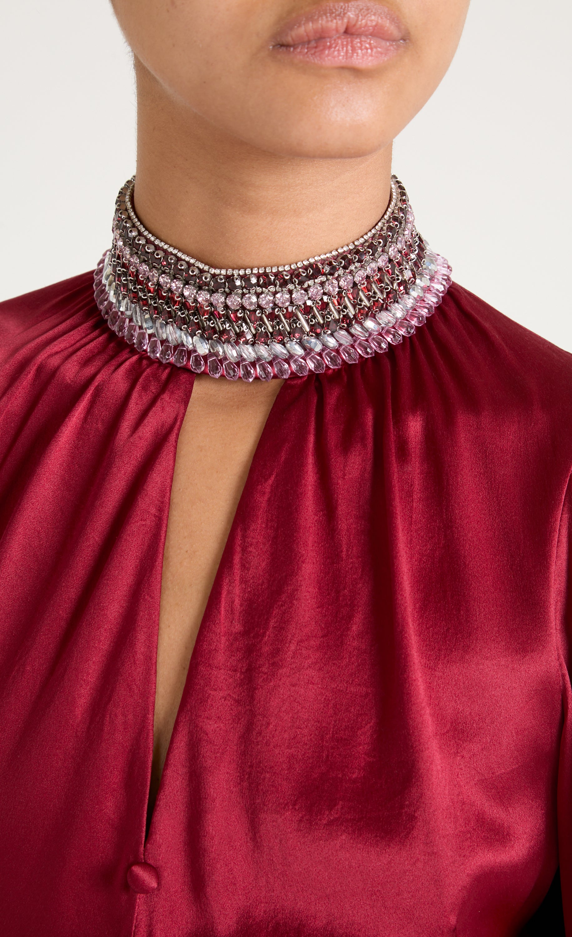 Beatrice Sleeved Gown - Claret