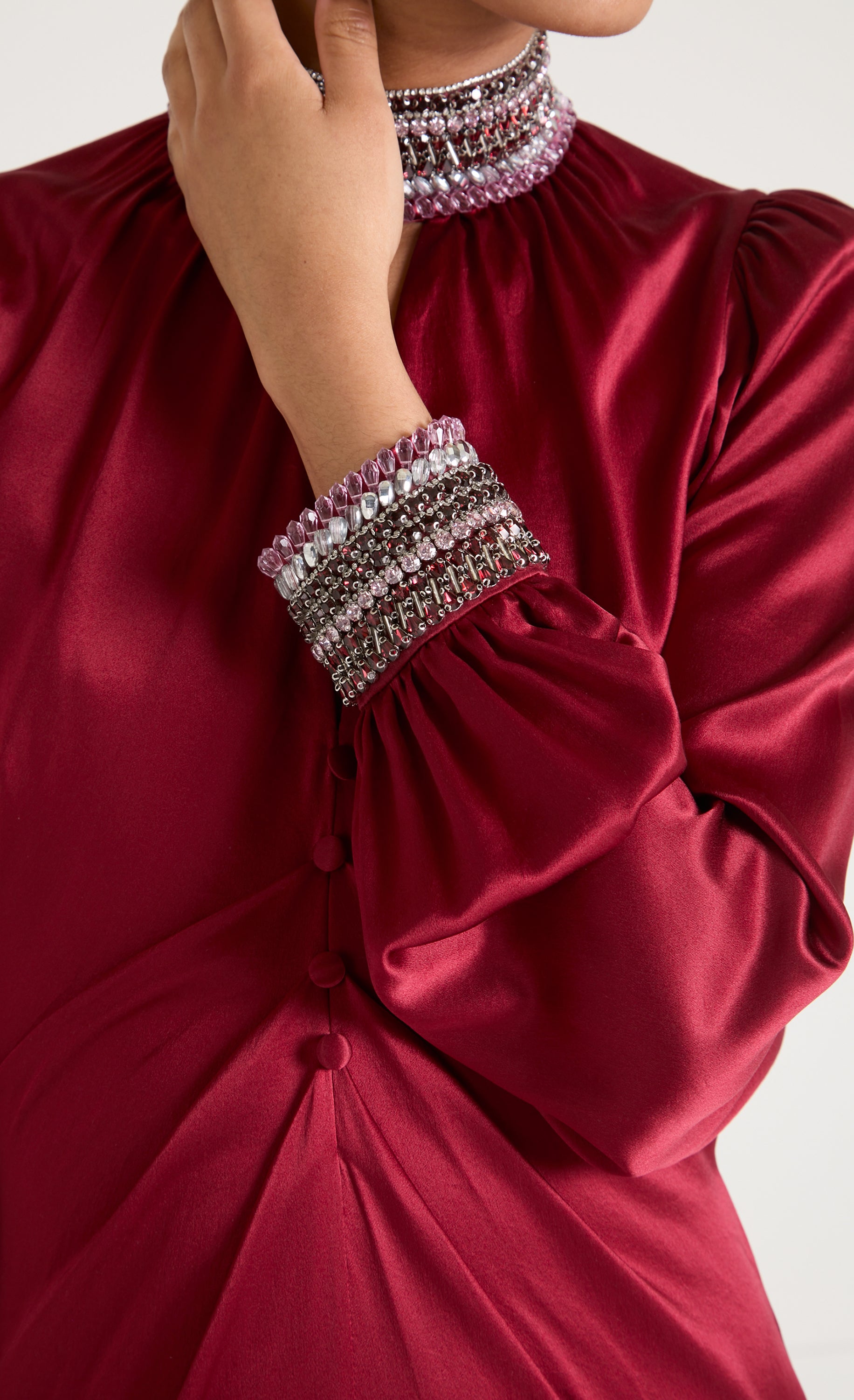 Beatrice Sleeved Gown - Claret | Dresses & Jumpsuits | Temperley