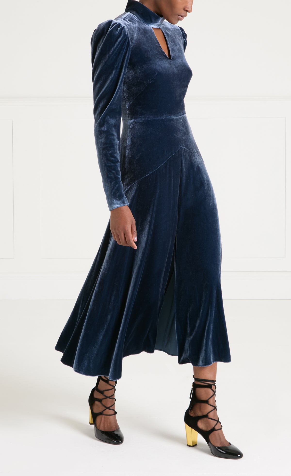 Clarice Split Dress - Slate Blue