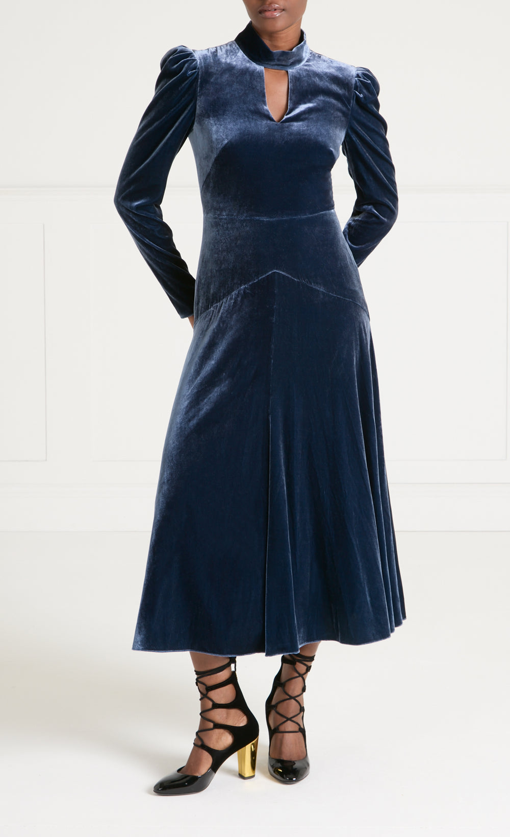 Clarice Split Dress - Slate Blue