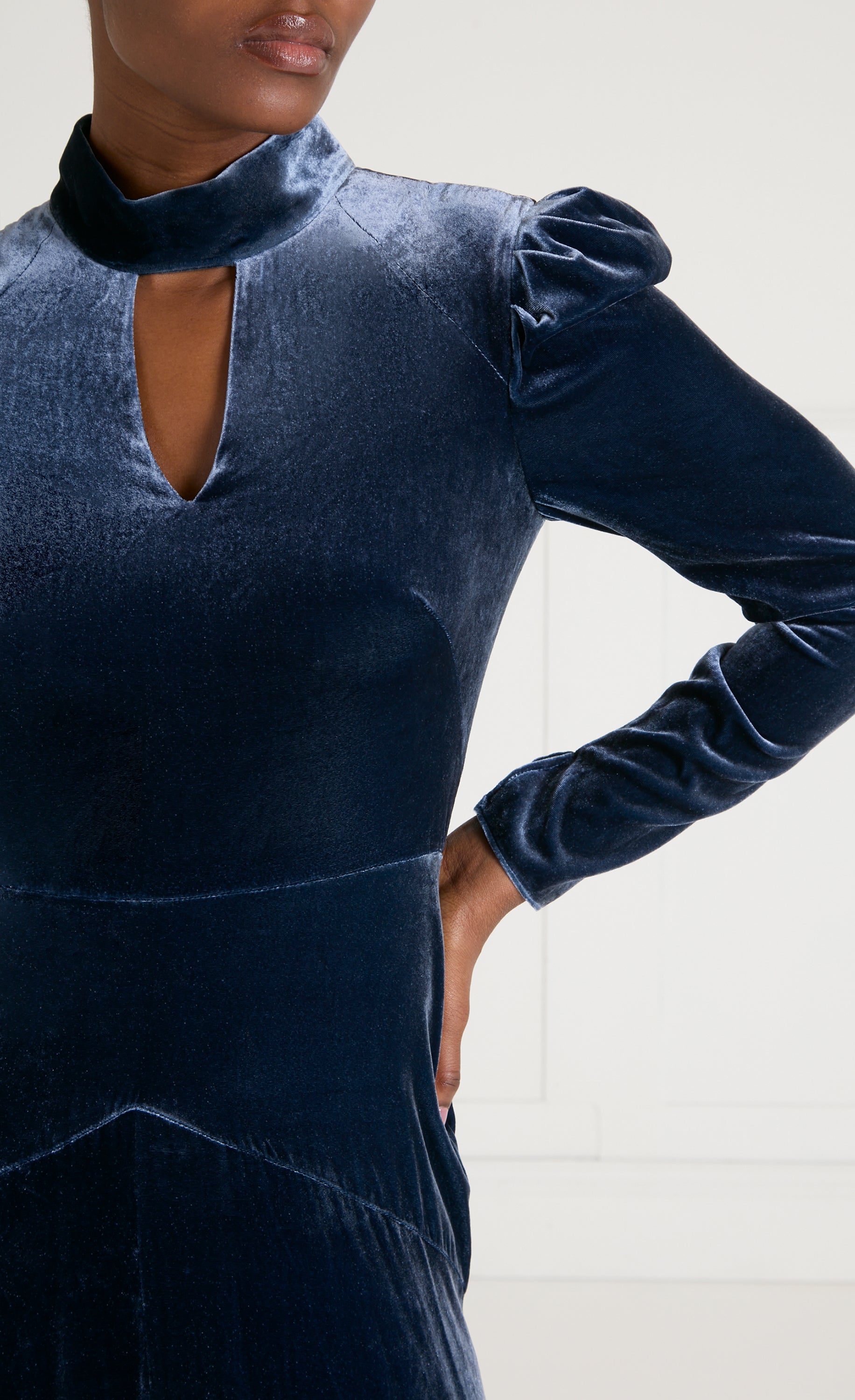 Clarice Split Dress - Slate Blue