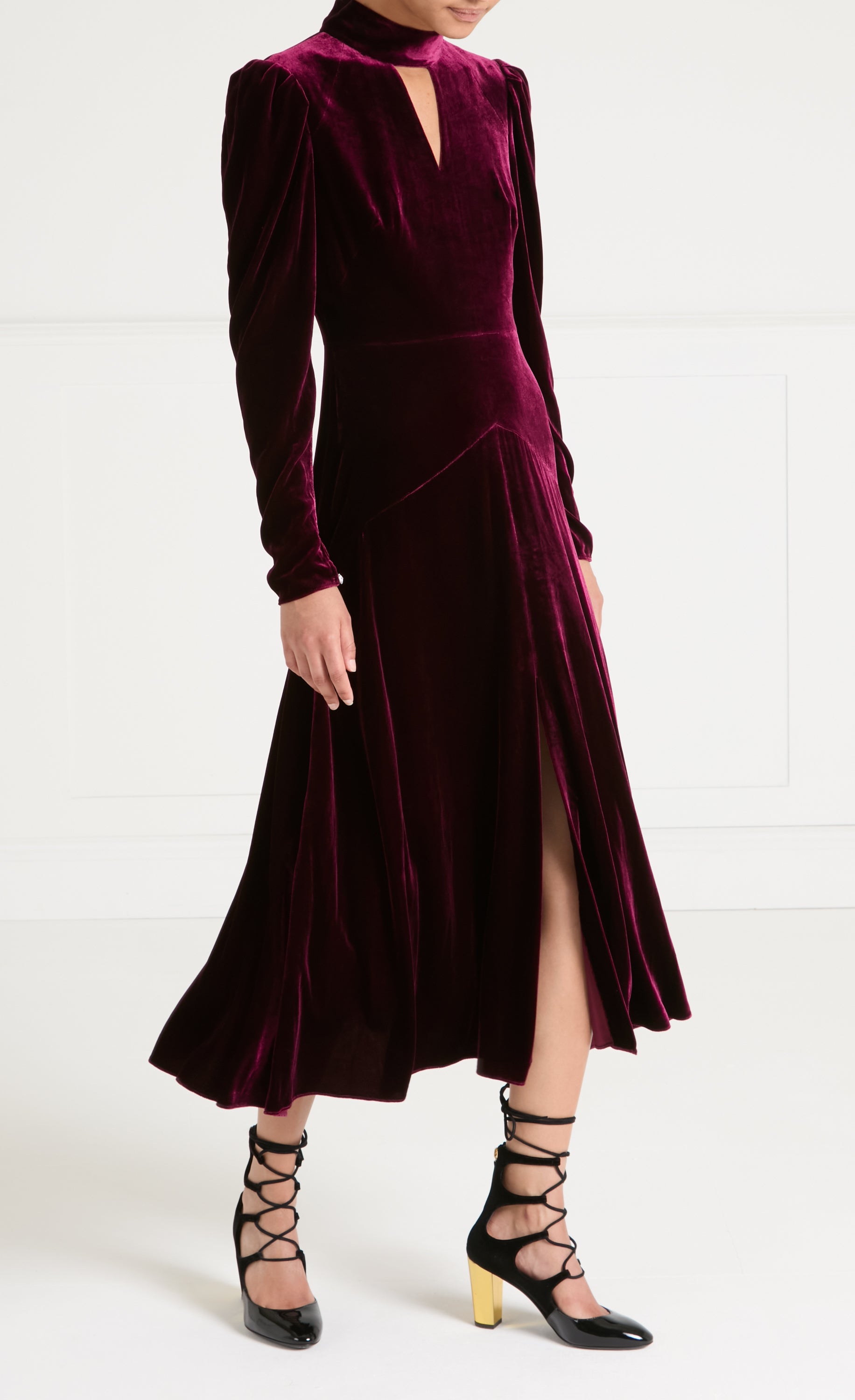 Clarice Split Dress - Claret