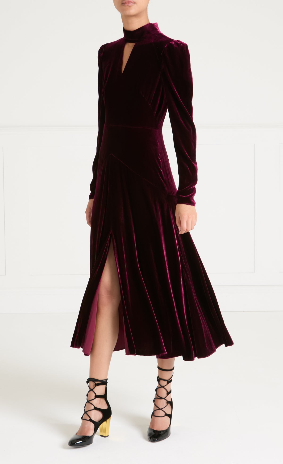 Clarice Split Dress - Claret