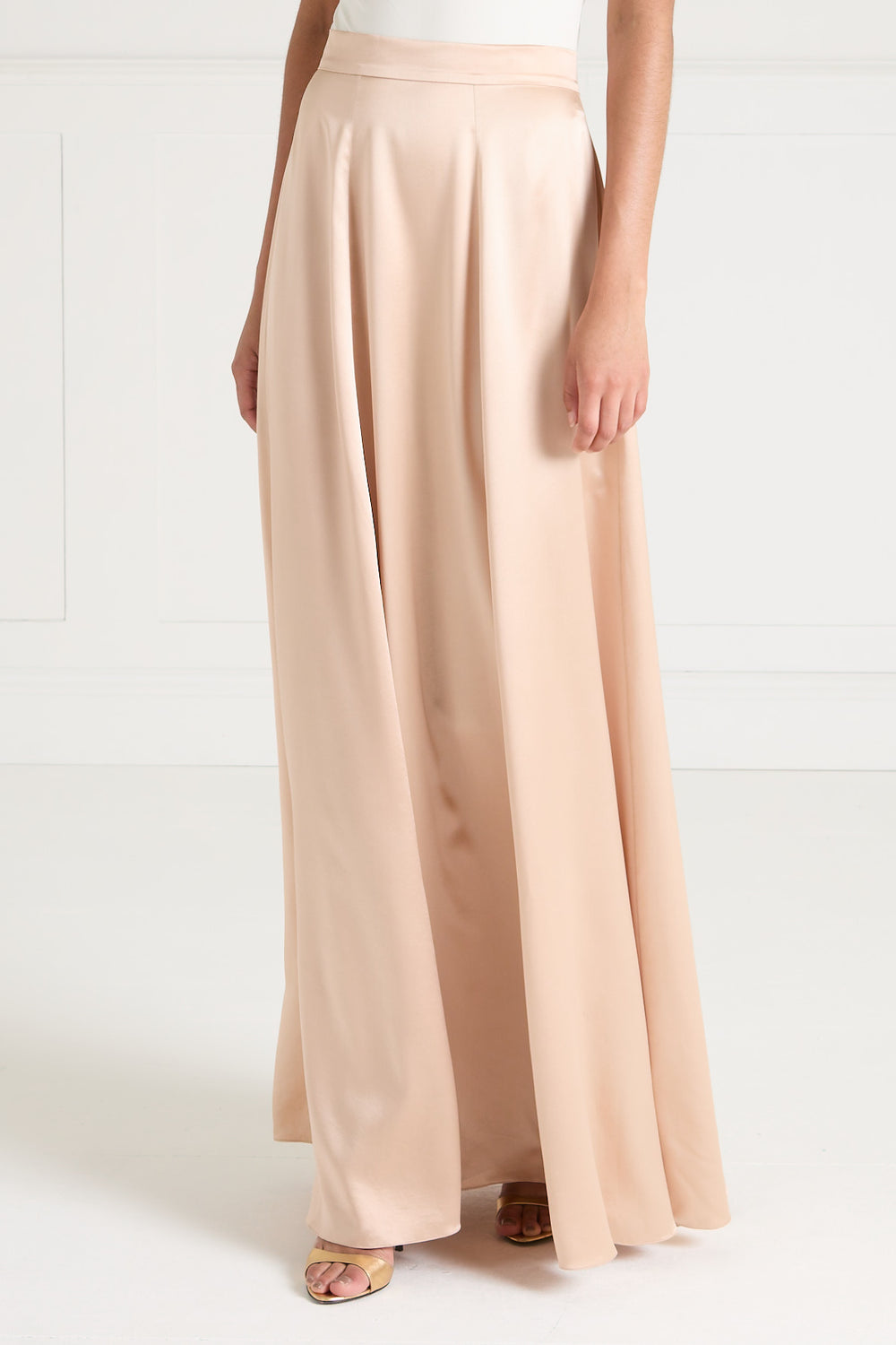 Amerie Satin Skirt - Champagne