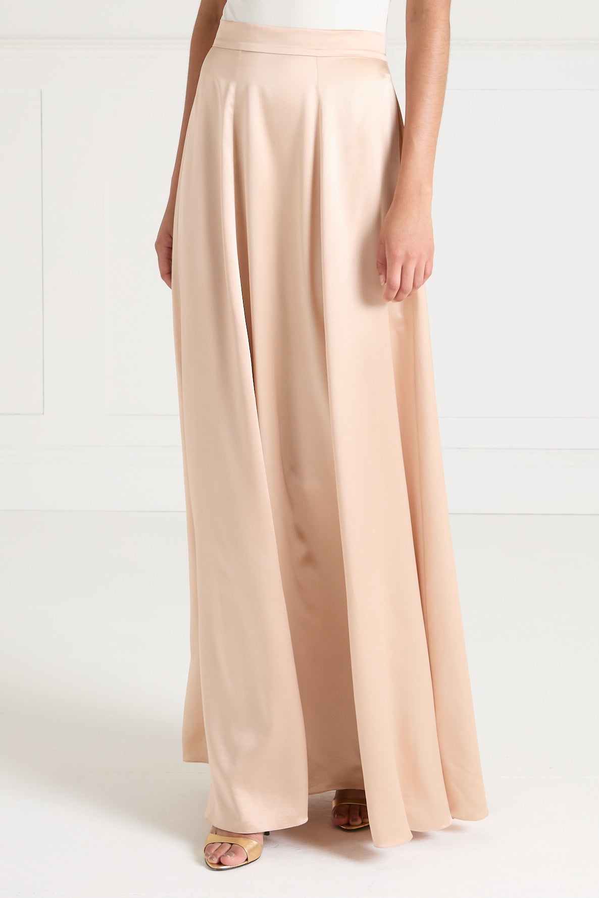 Amerie Satin Skirt - Champagne