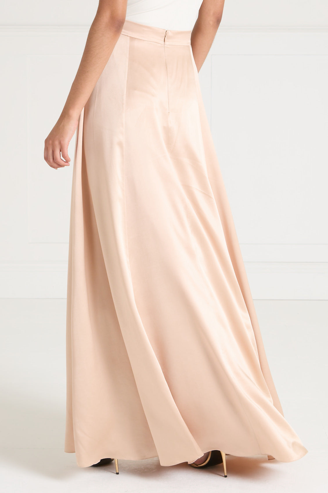 Amerie Satin Skirt - Champagne