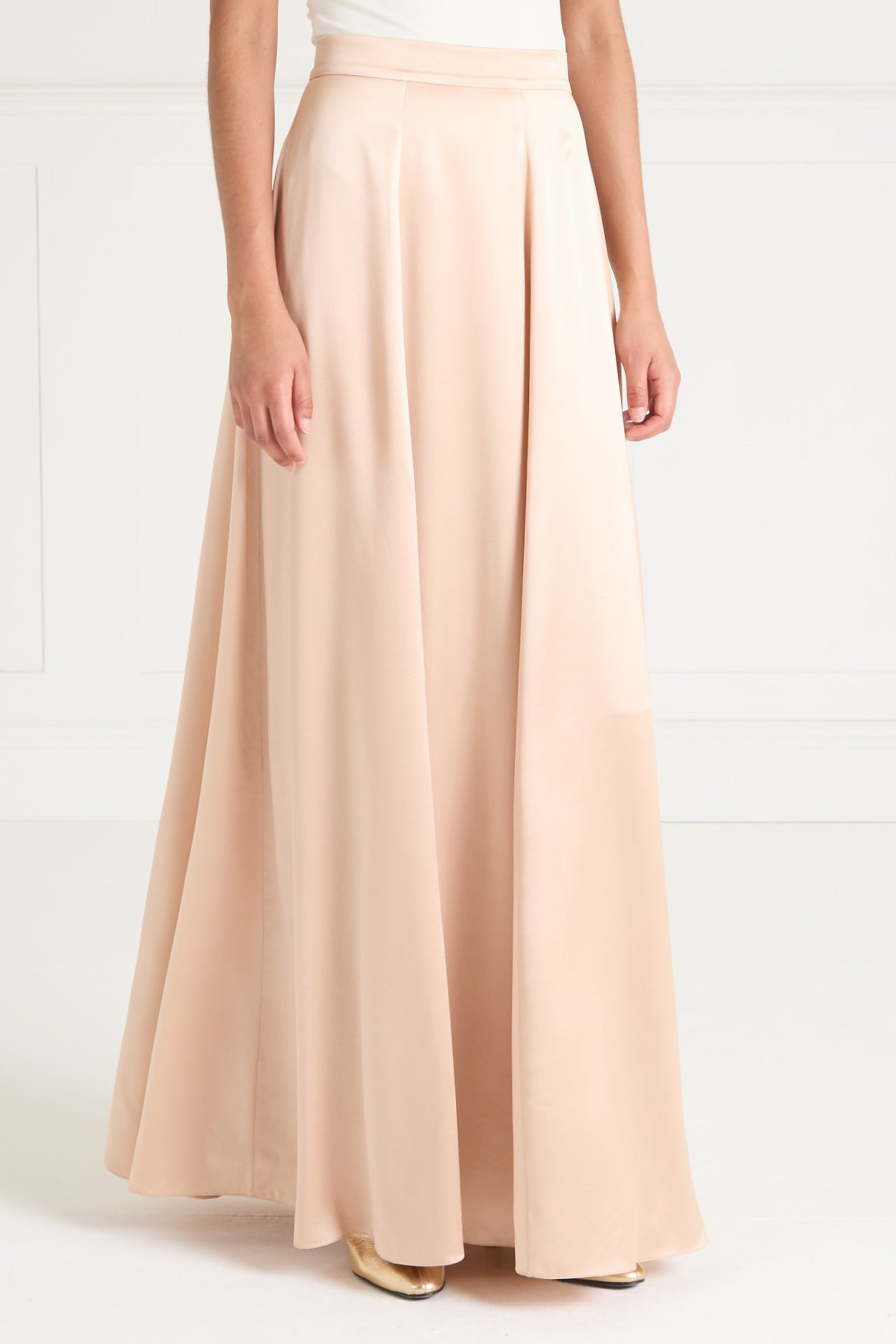 Amerie Satin Skirt - Champagne