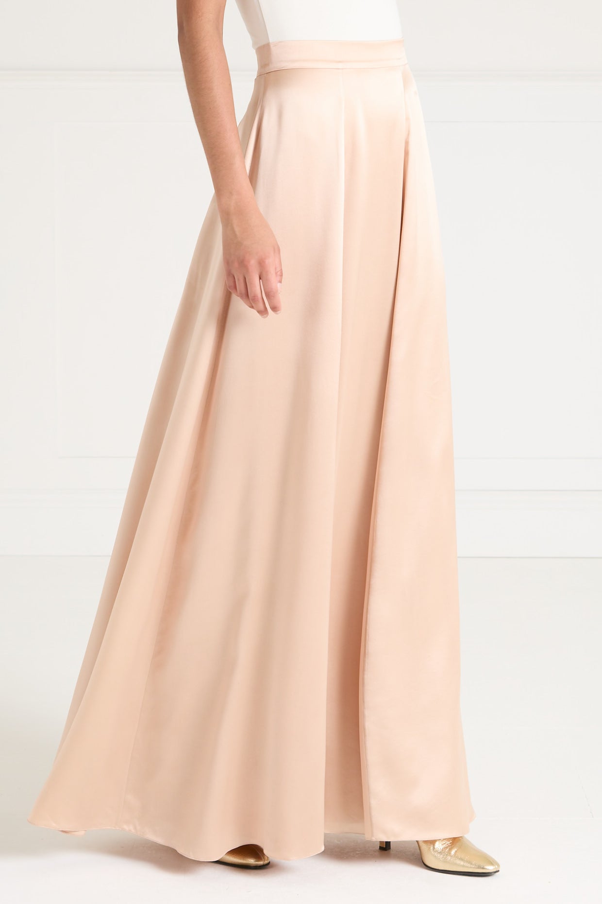 Amerie Satin Skirt - Champagne