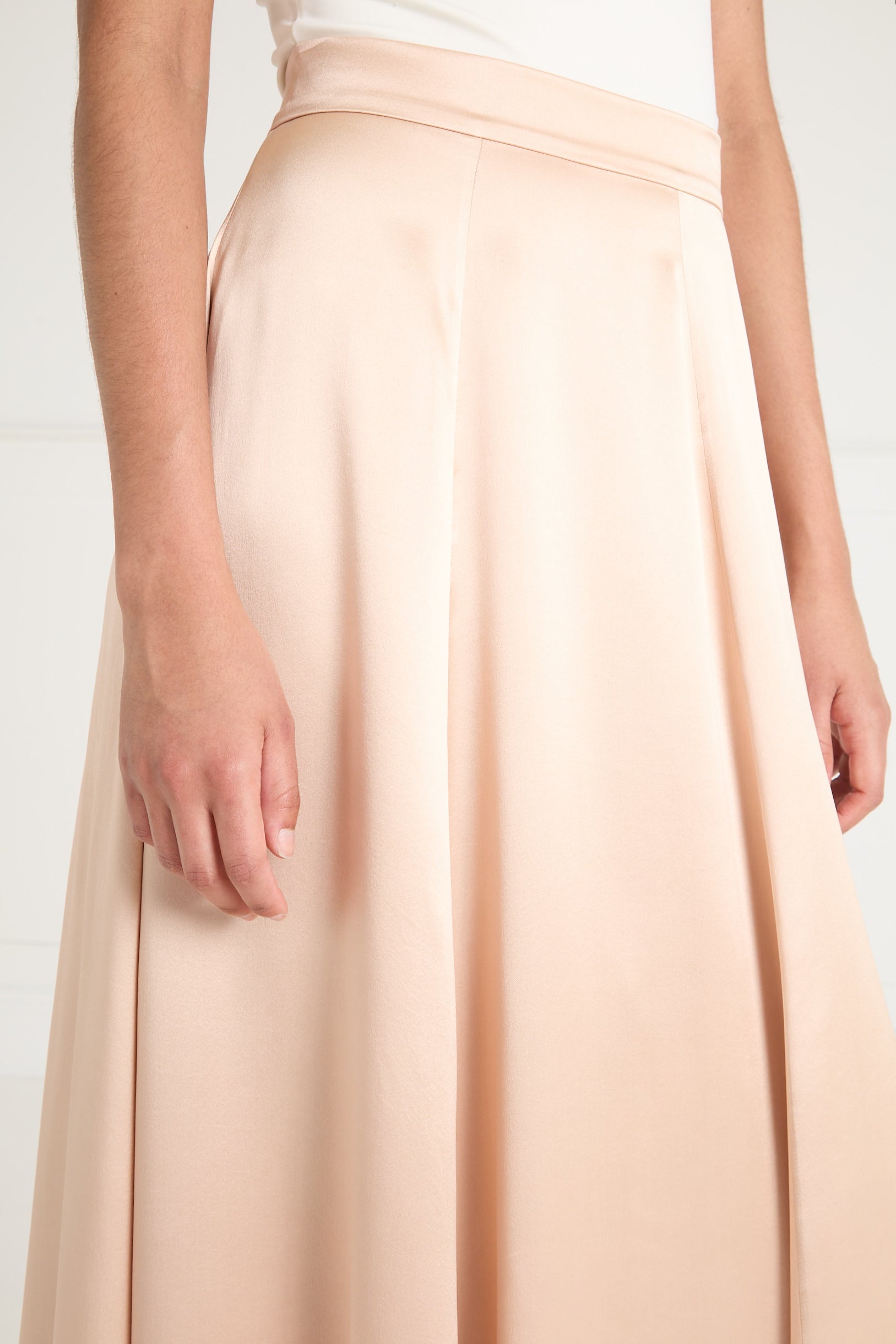 Amerie Satin Skirt - Champagne