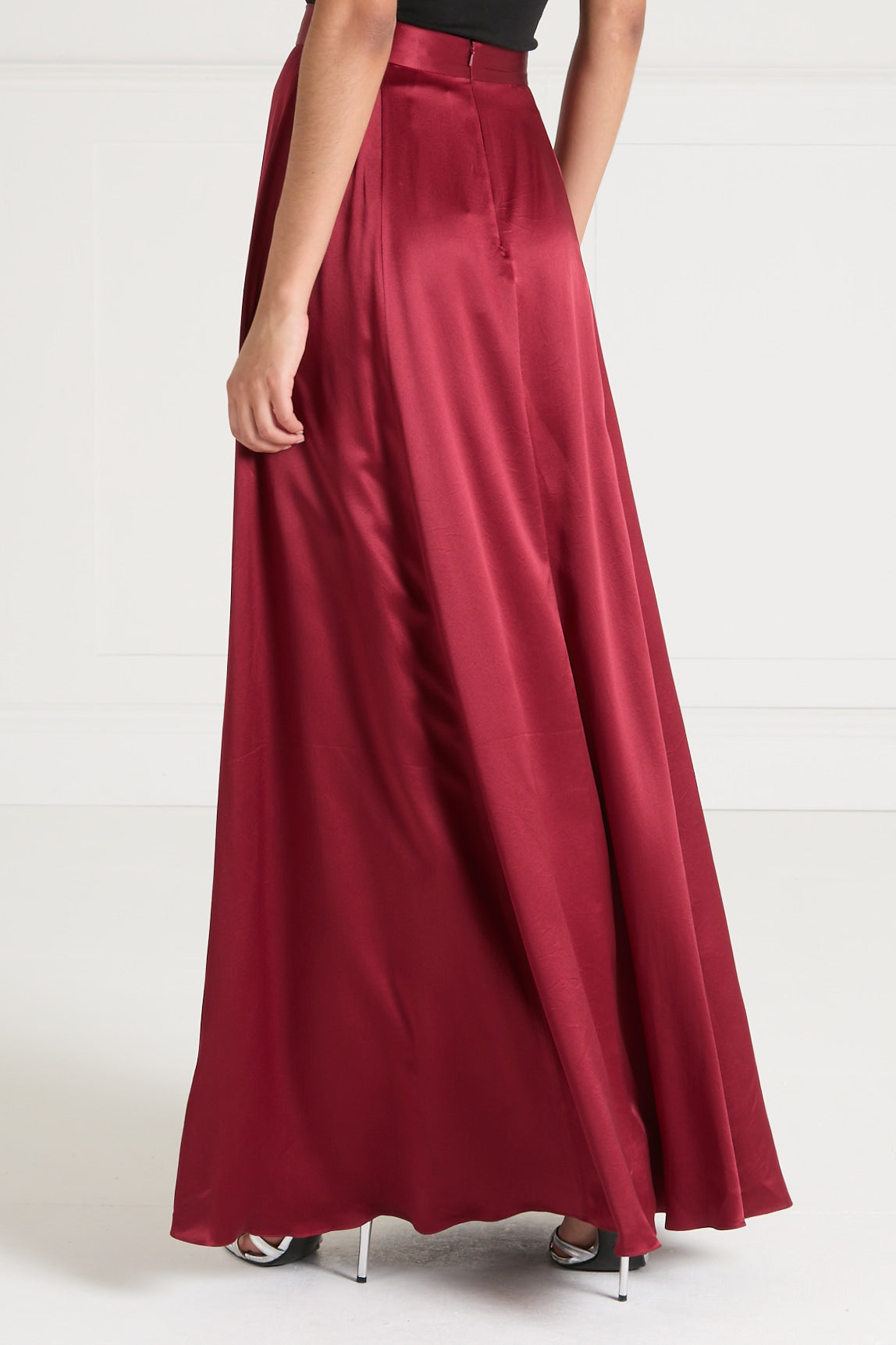 Amerie Satin Skirt - Claret