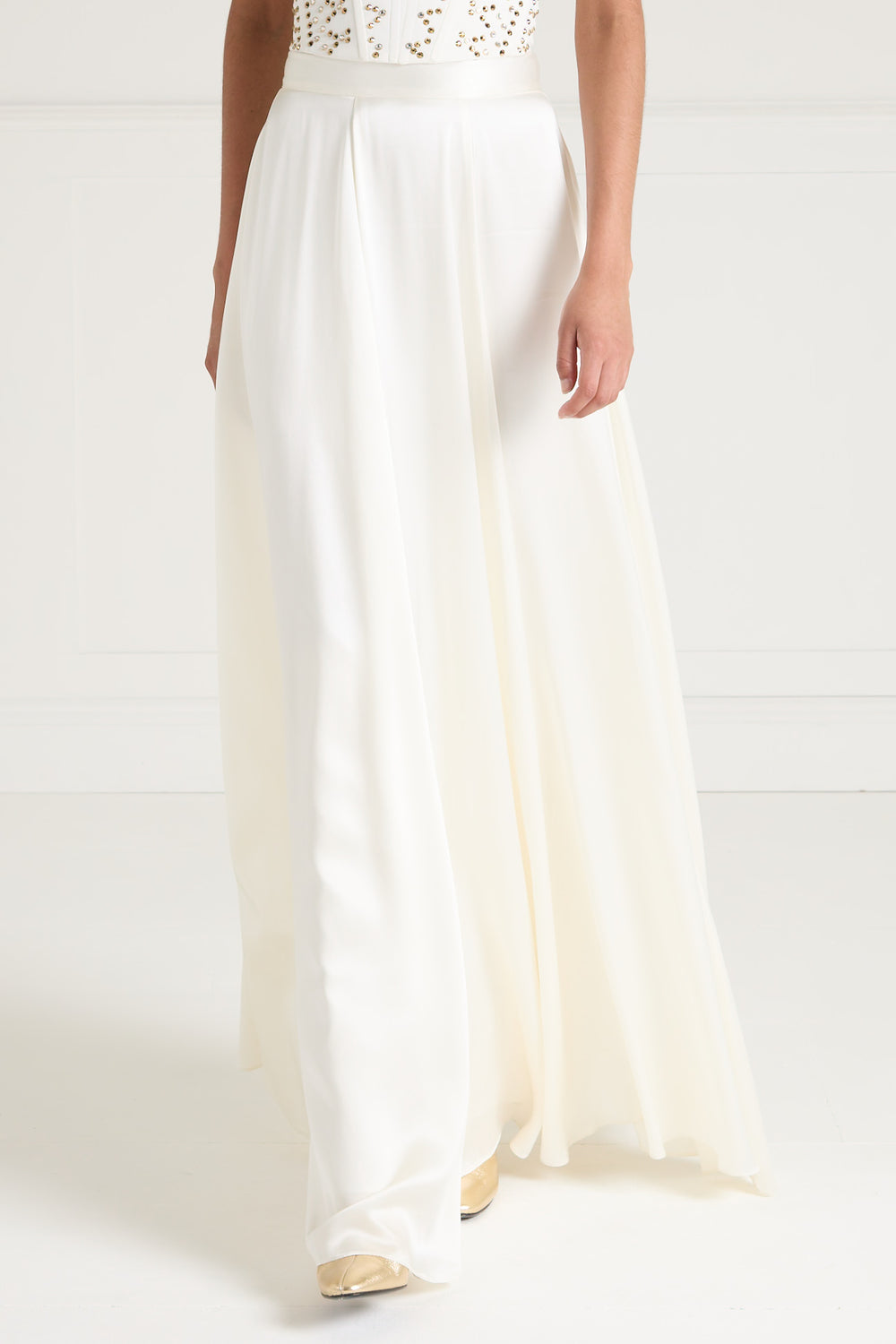 Amerie Satin Skirt - Ivory