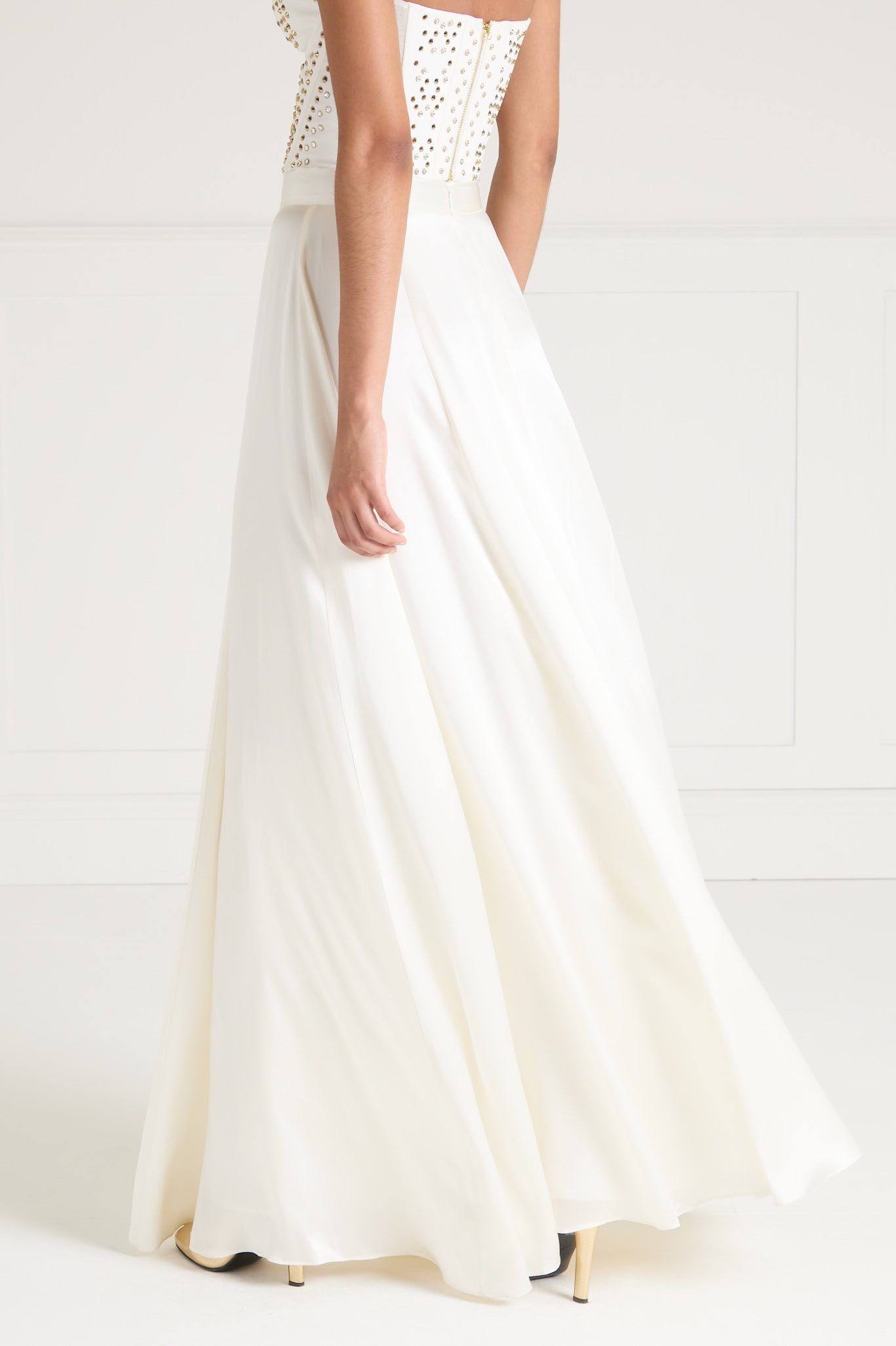 Amerie Satin Skirt - Ivory
