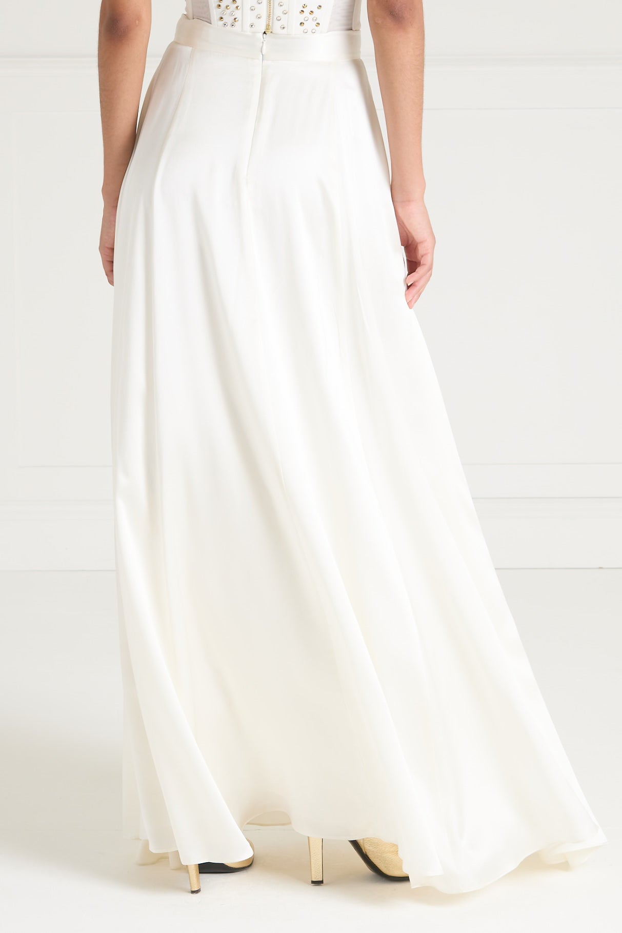 Amerie Satin Skirt - Ivory