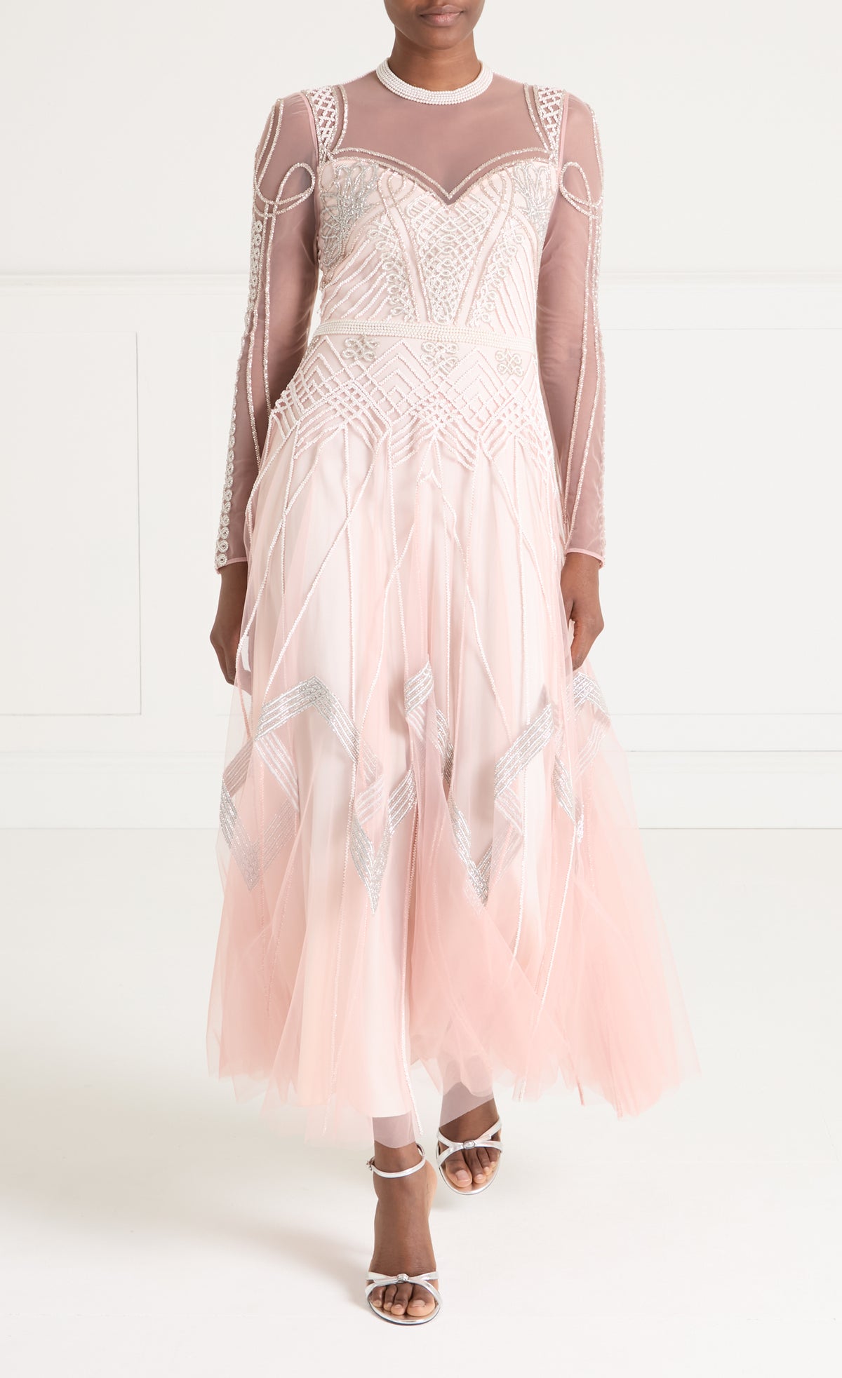 Persephone Sleeved Gown - Rose