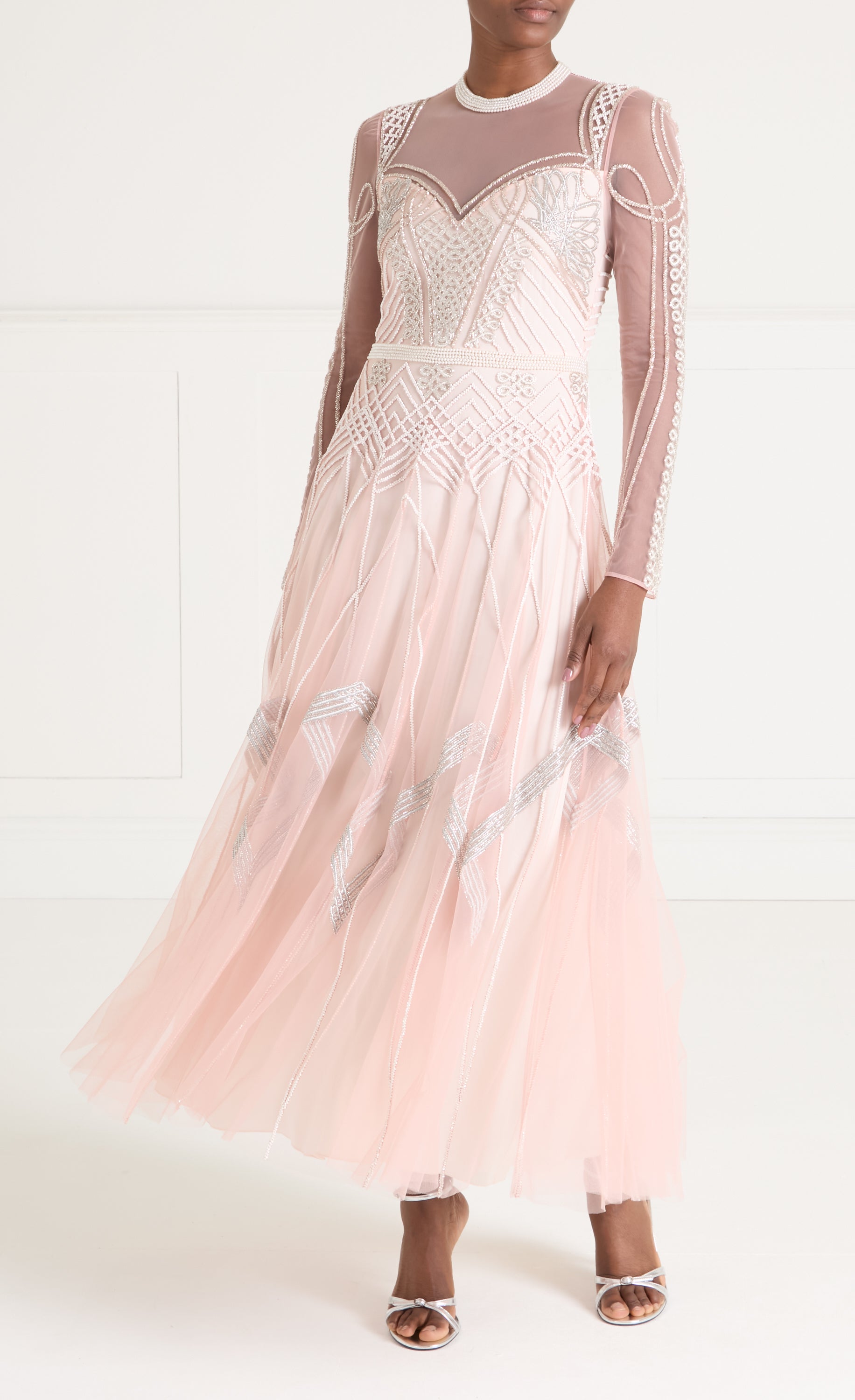 Persephone Sleeved Gown - Rose