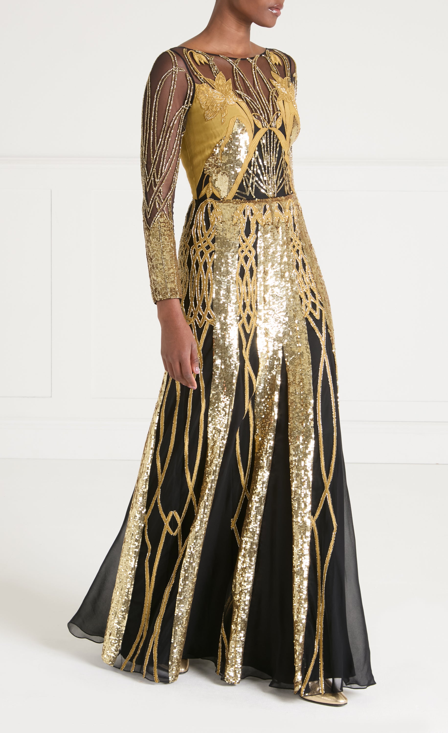 Perseus Tattoo Dress - Gold Mix