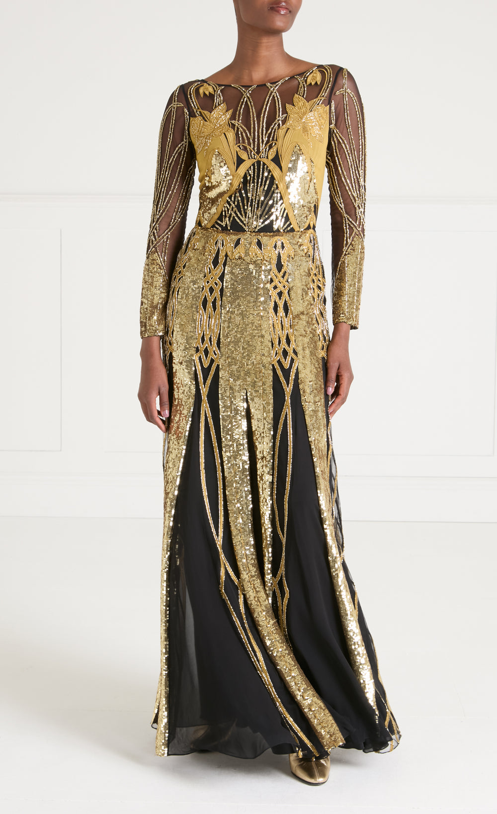 Perseus Tattoo Dress - Gold Mix