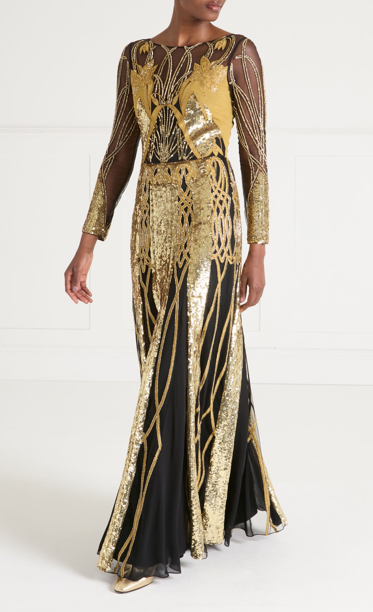 Perseus Tattoo Dress - Gold Mix