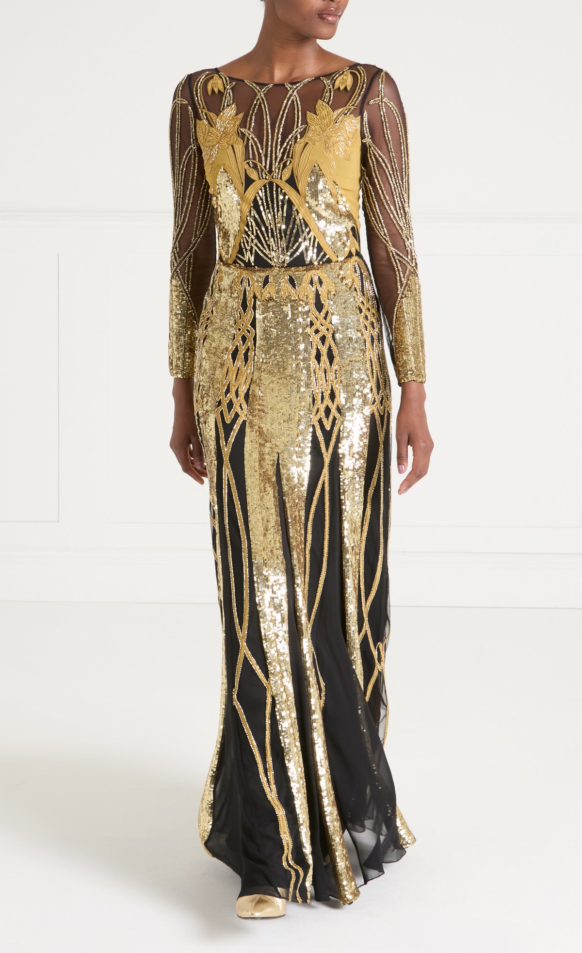Perseus Tattoo Dress - Gold Mix