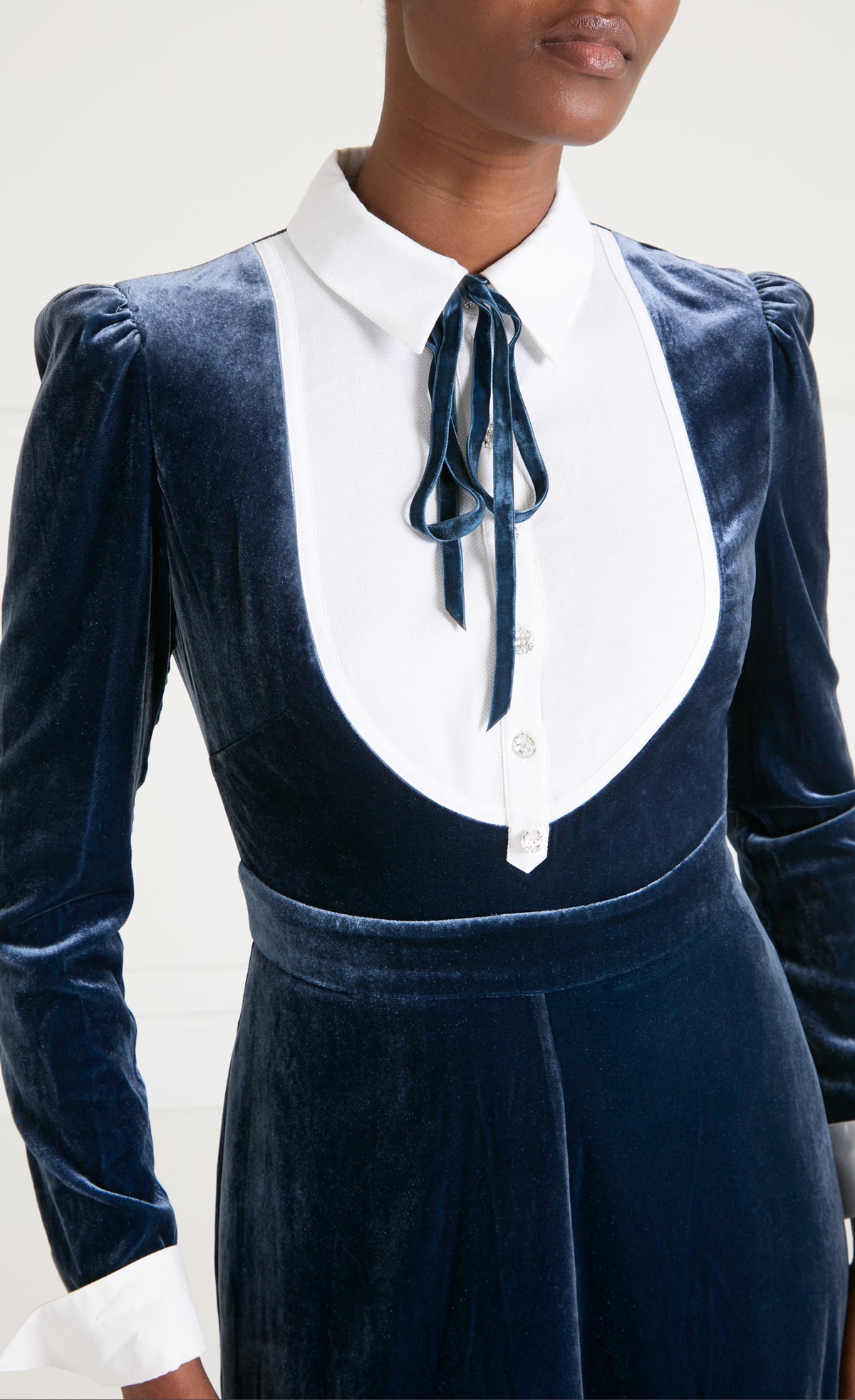 Pompidou Bib Dress - Slate Blue