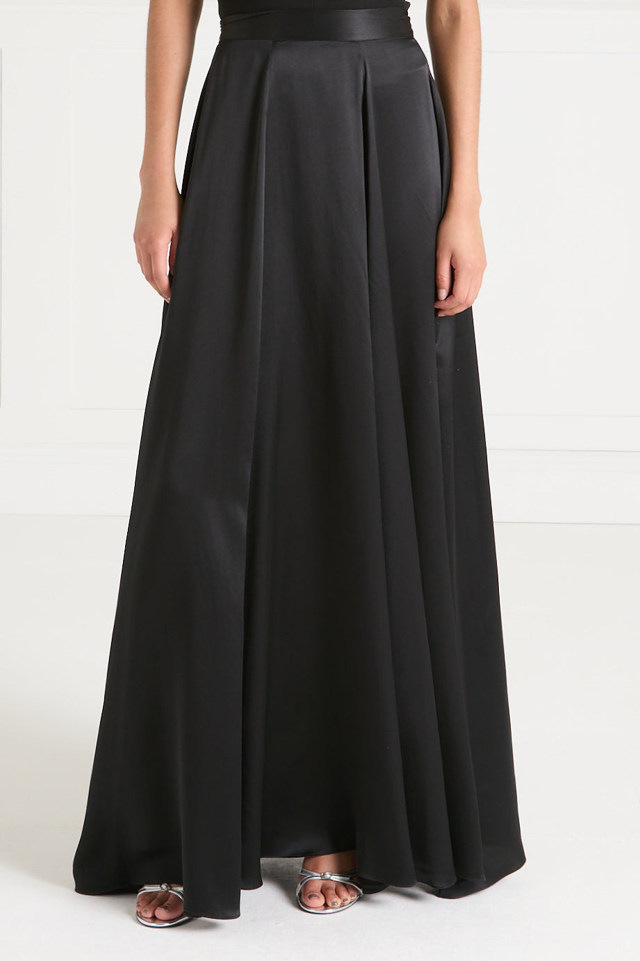 Amerie Satin Skirt - Black
