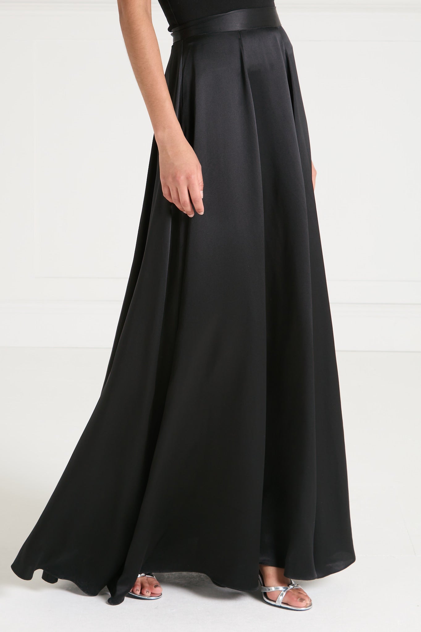 Amerie Satin Skirt - Black