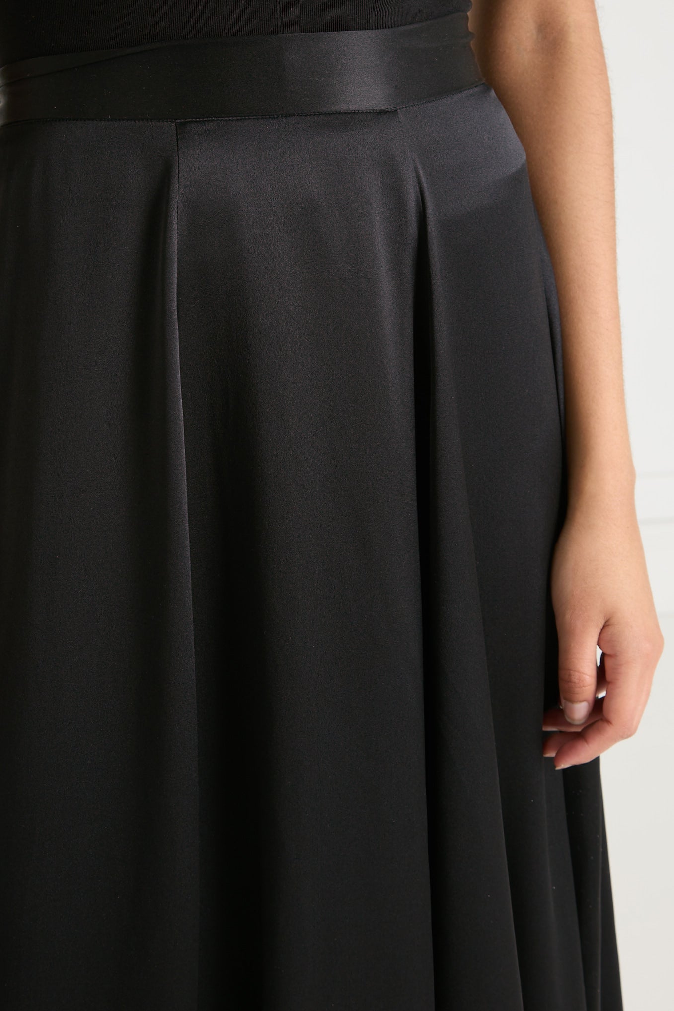 Amerie Satin Skirt - Black