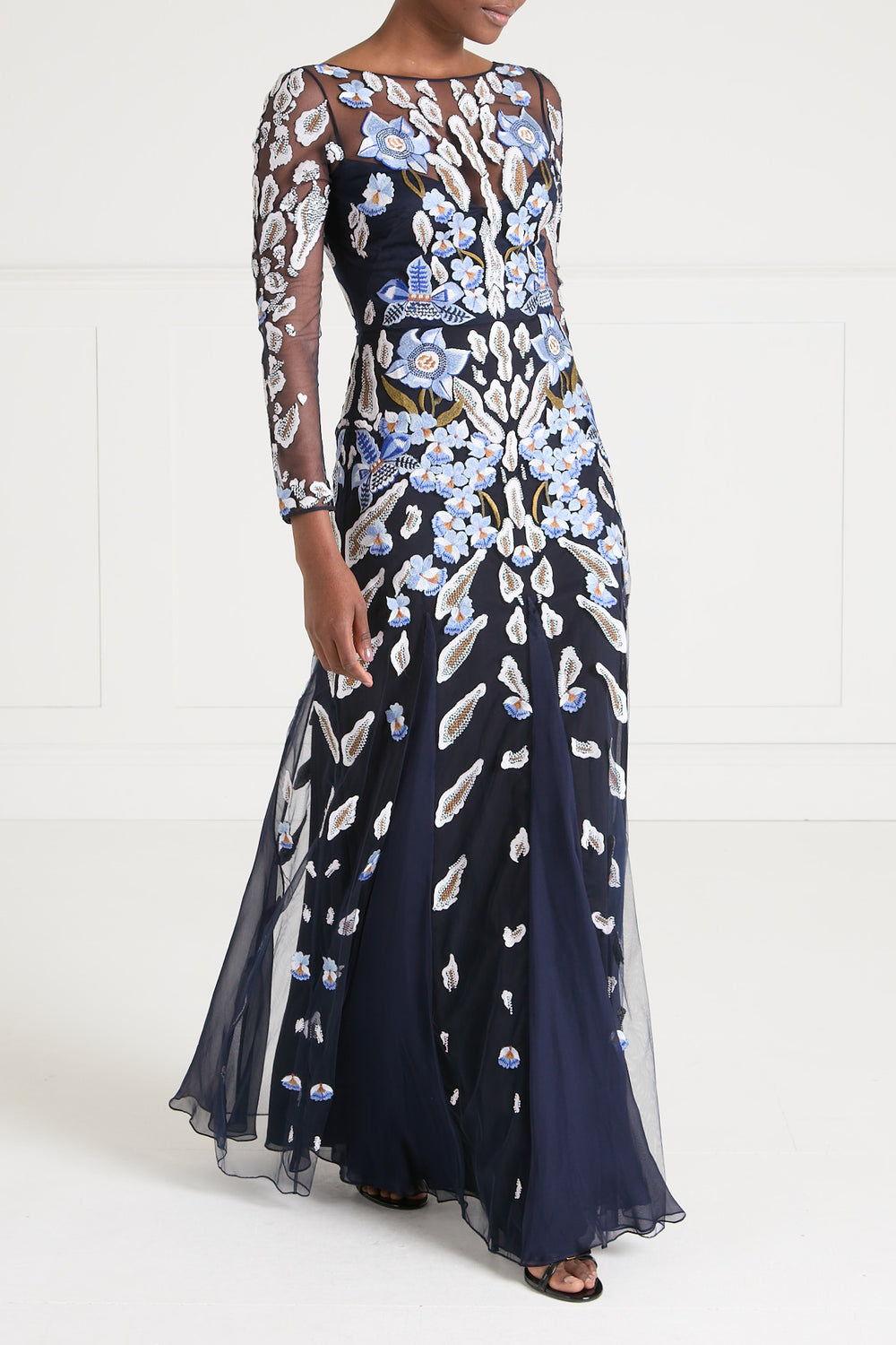 Pardus Sleeved Gown - Midnight