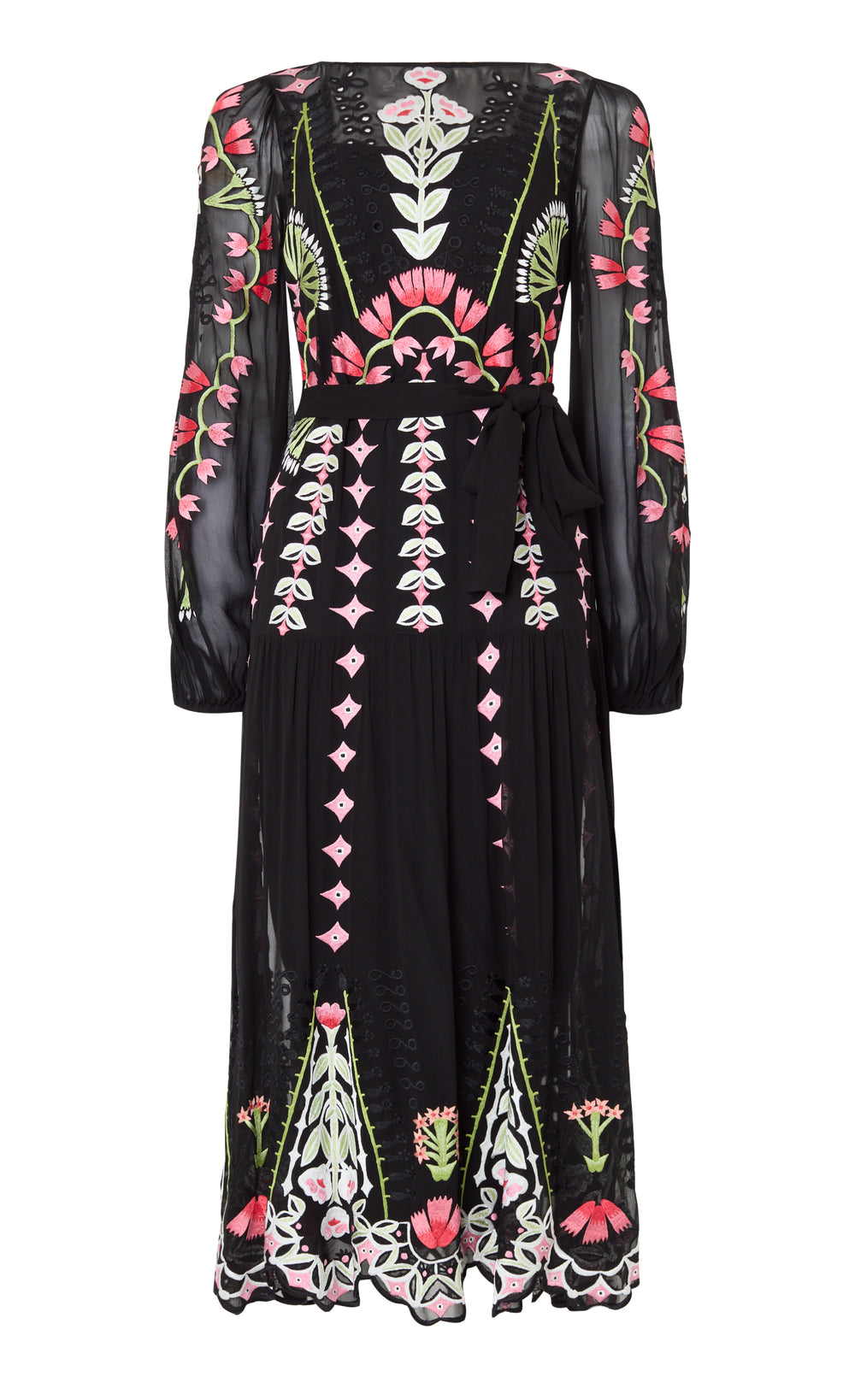 Rosalba Sleeved Dress - Black
