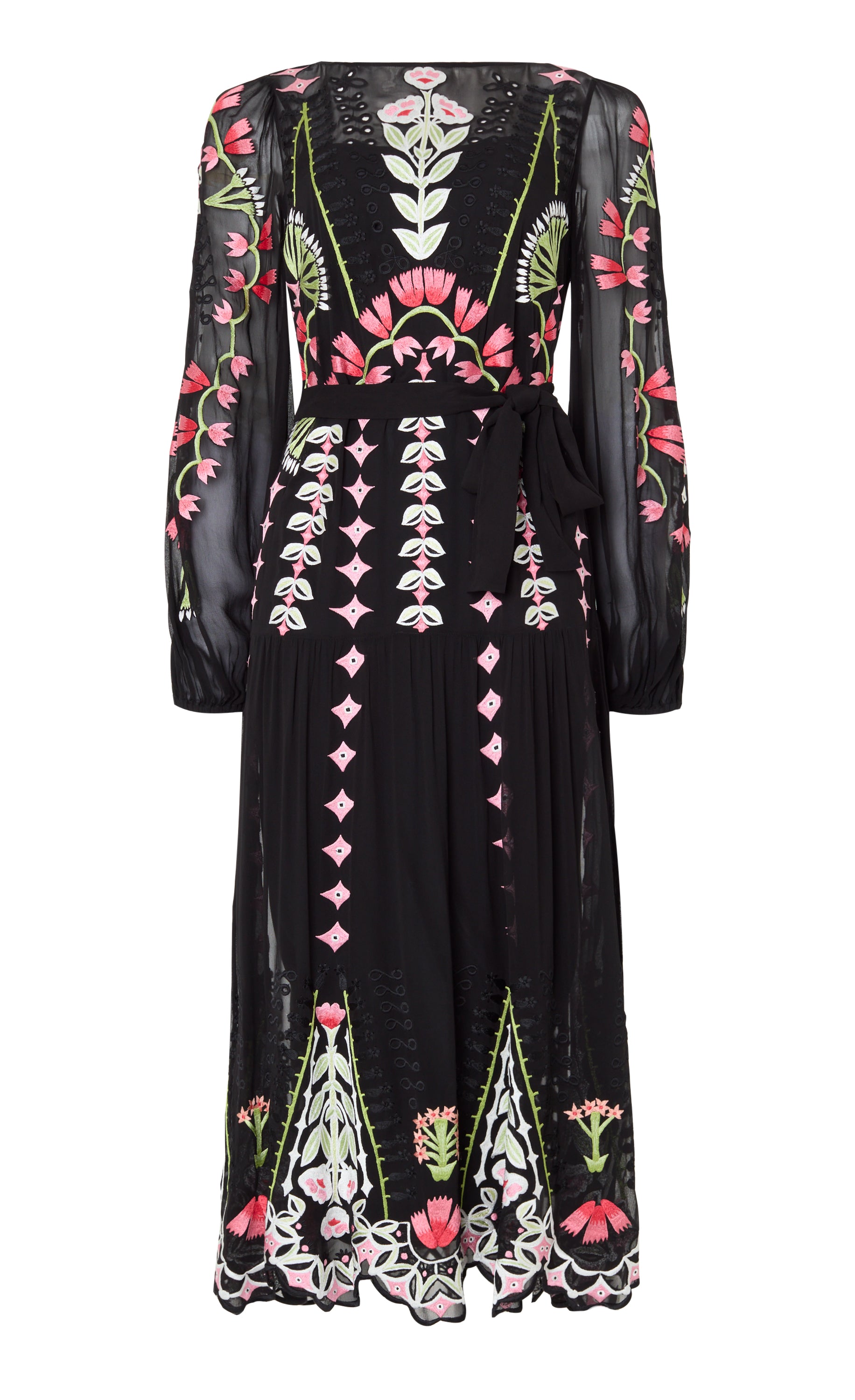 Rosalba Sleeved Dress - Black