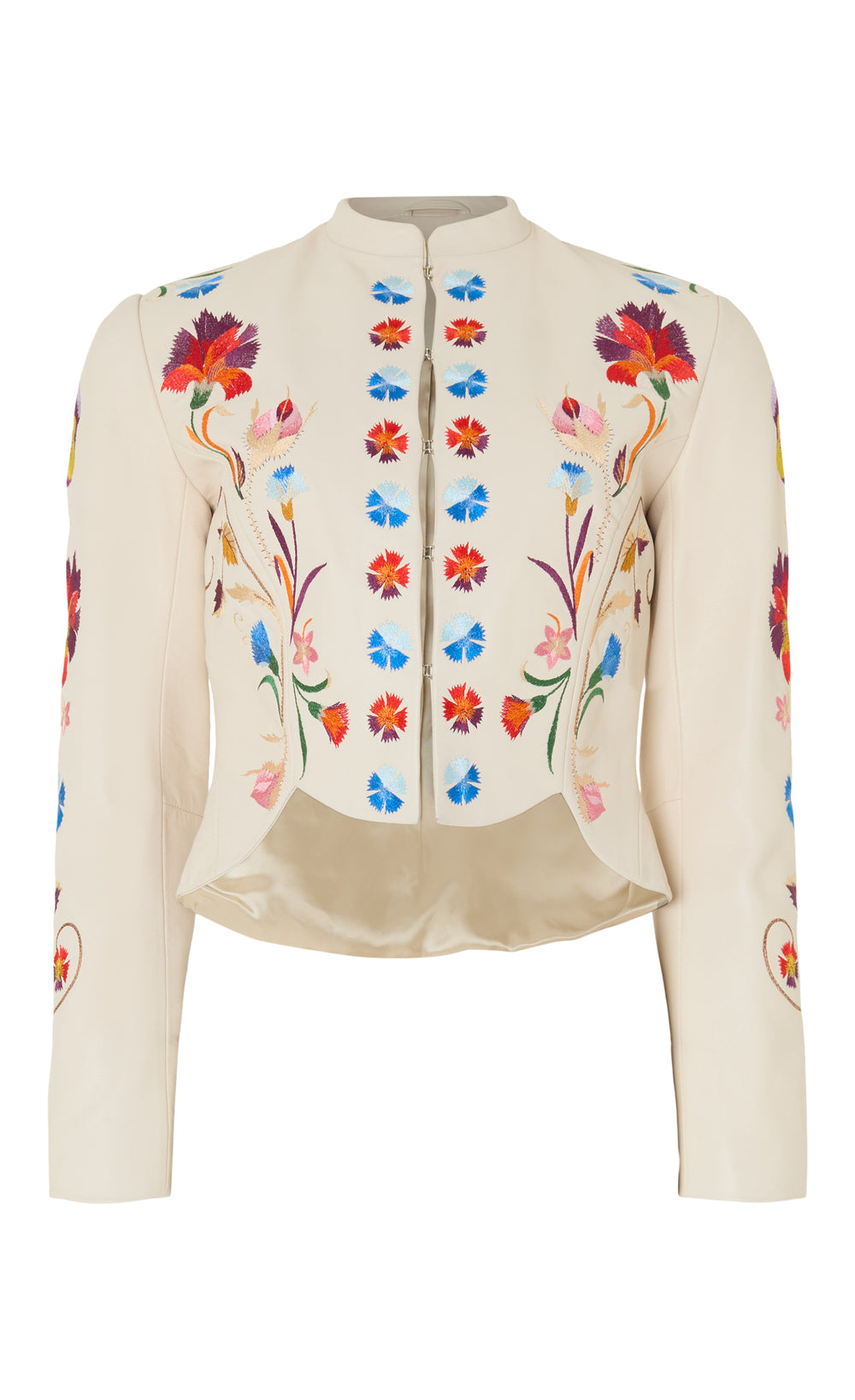 Toledo Fitted Leather Jacket - Ivory