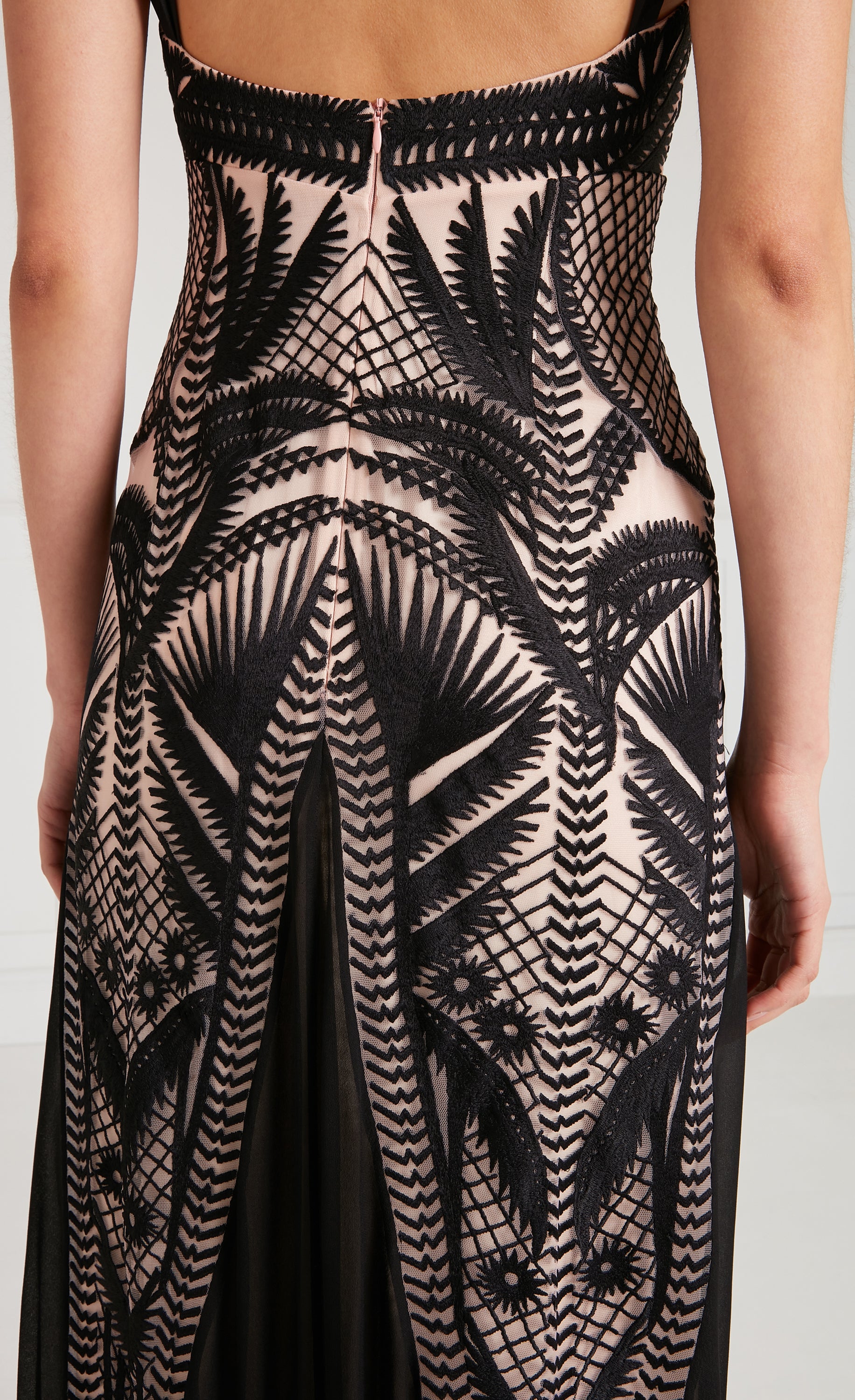 Giselle Strappy Gown - Black Mix