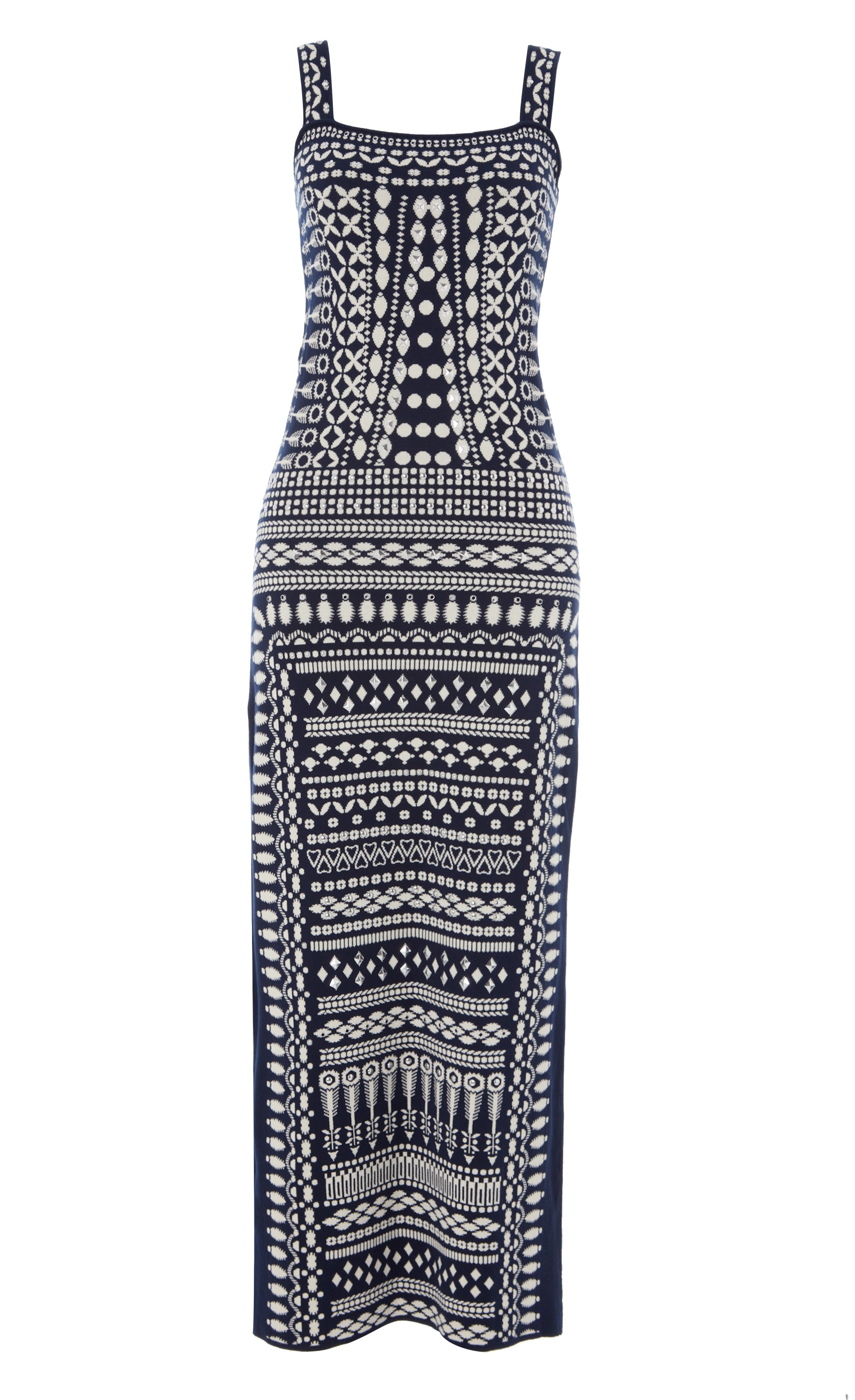 Tlalli Knit Strappy Dress - Navy Silver