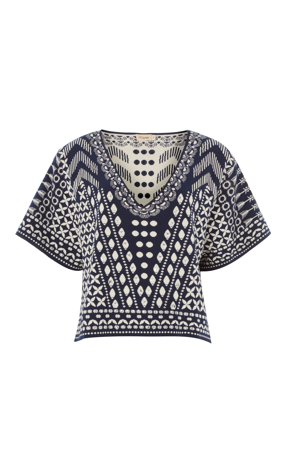 Tlalli Knit Top - Navy Silver