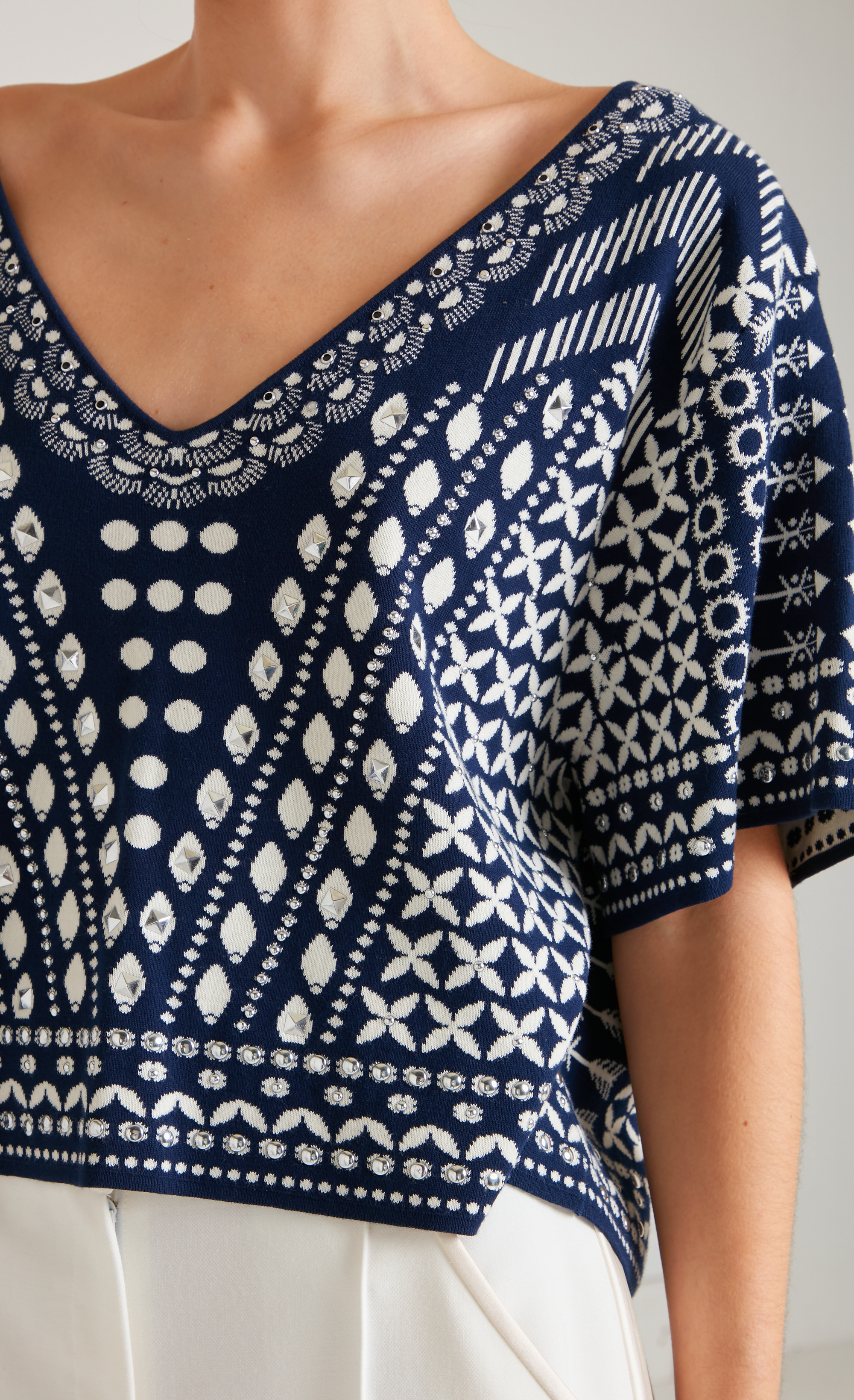 Tlalli Knit Top - Navy Silver