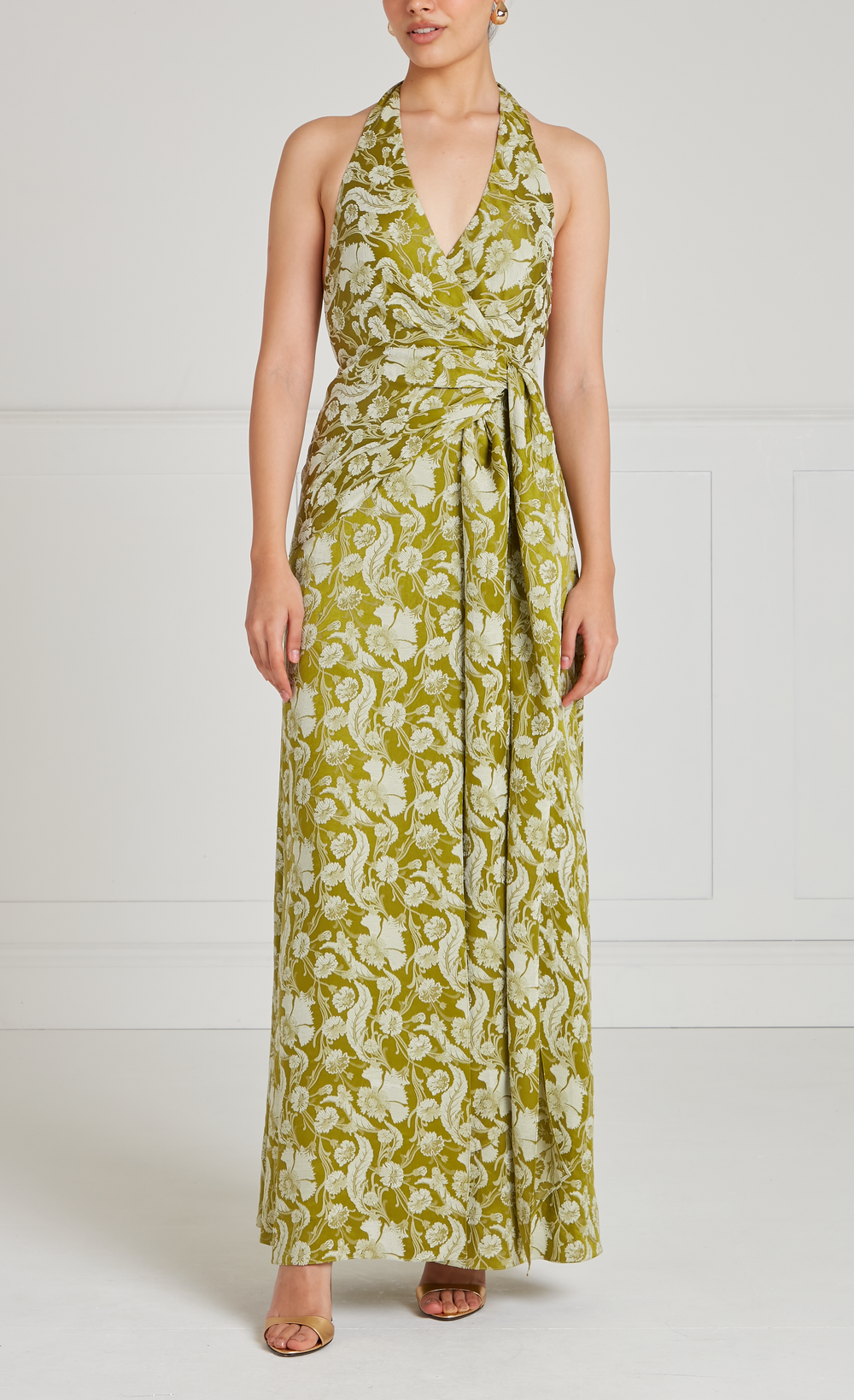 Celine Halter Dress - Chartreuse
