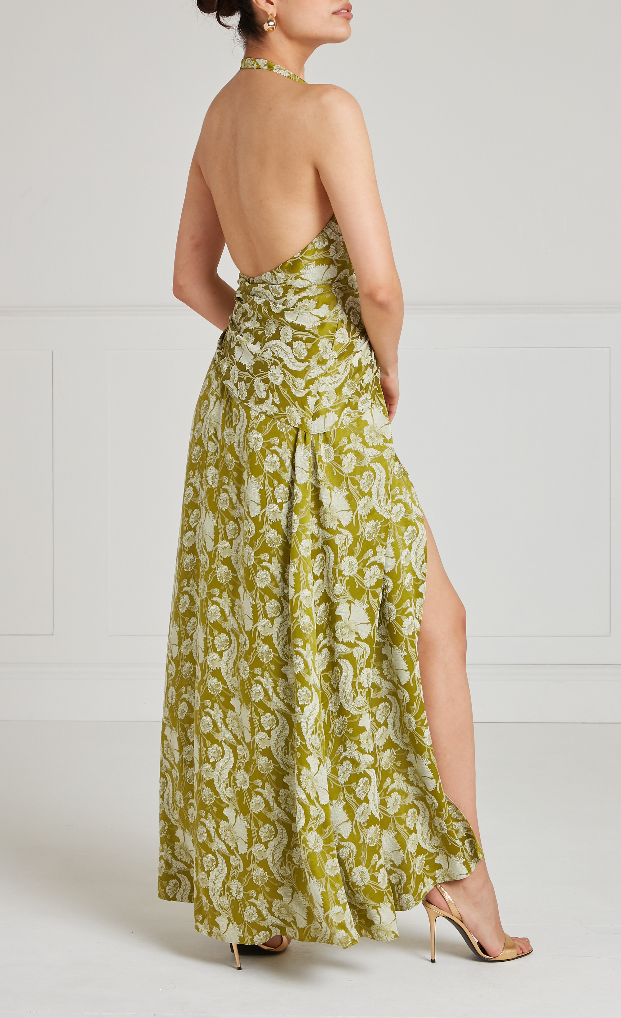 Celine Halter Dress - Chartreuse