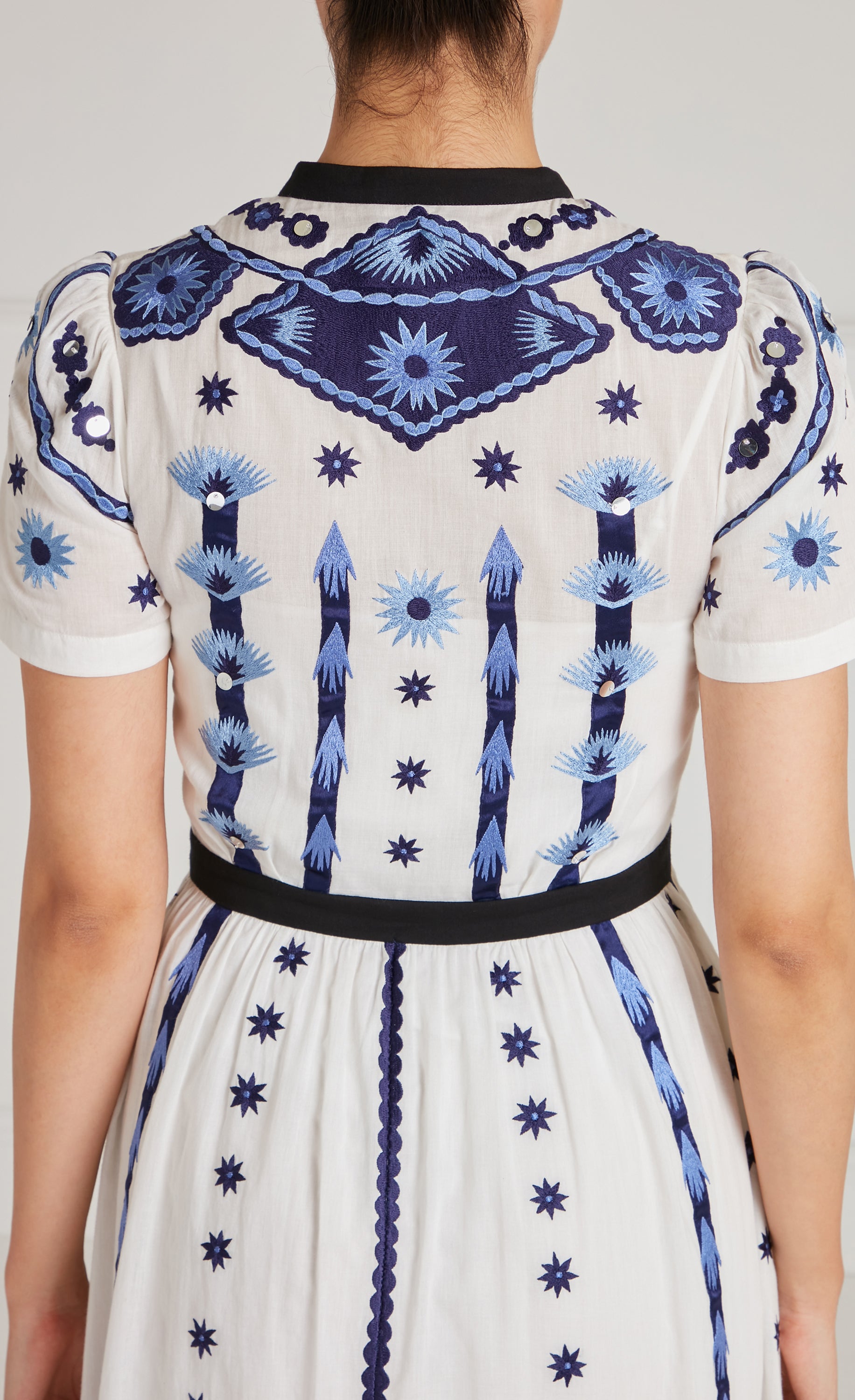 Edith Shirt Dress - White/Blue