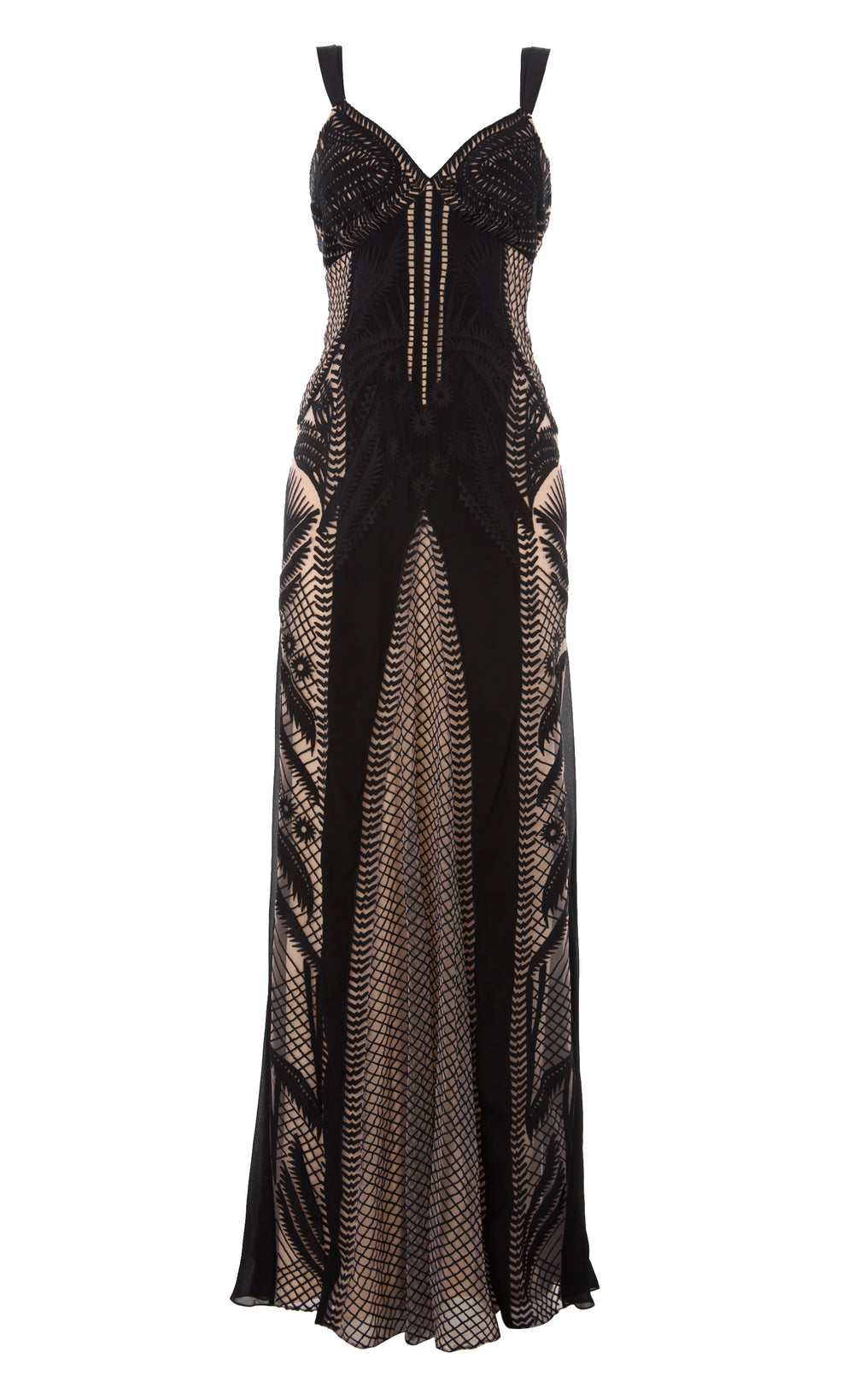 Giselle Strappy Gown - Black Mix