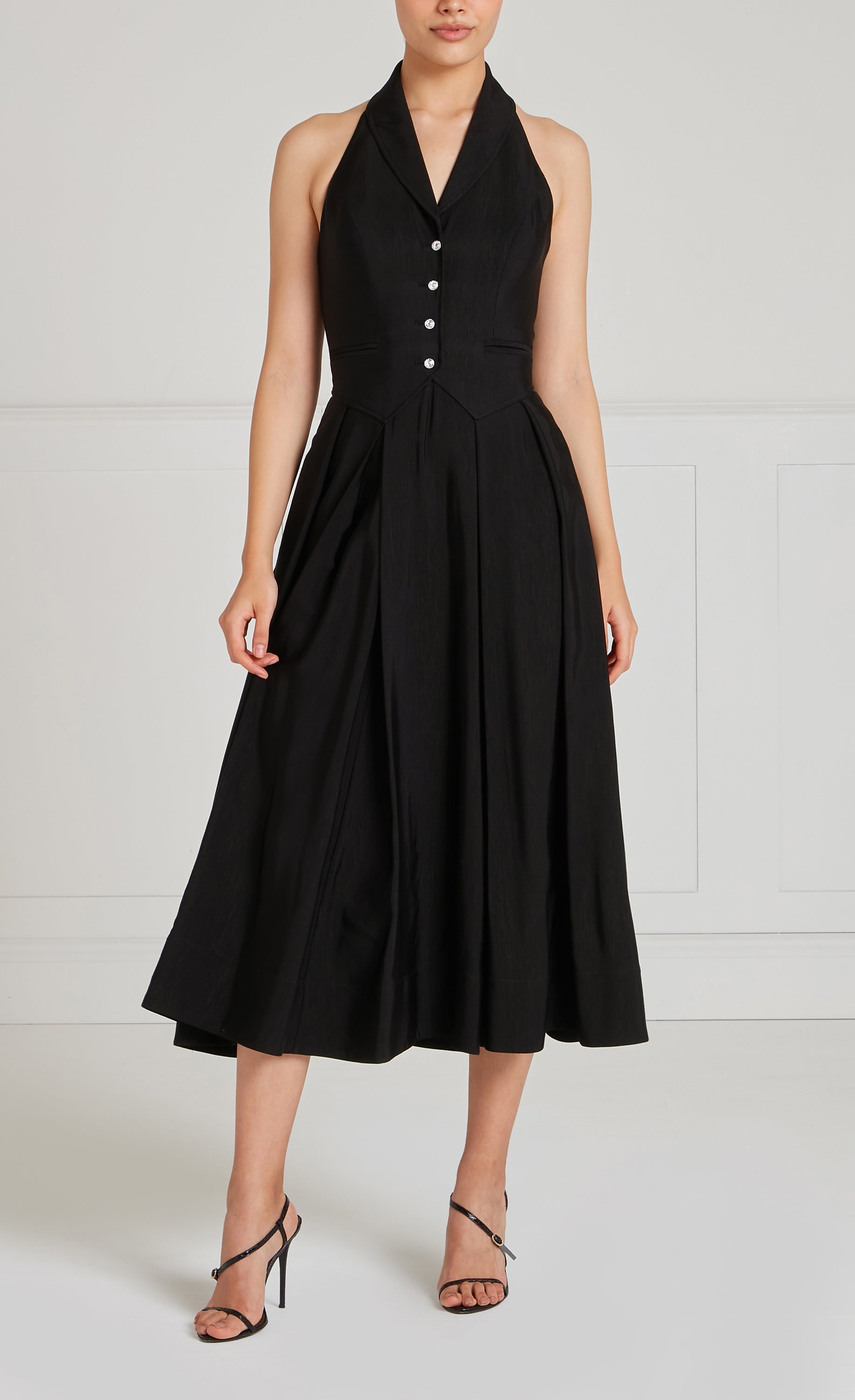 Elodie Halter Dress - Black