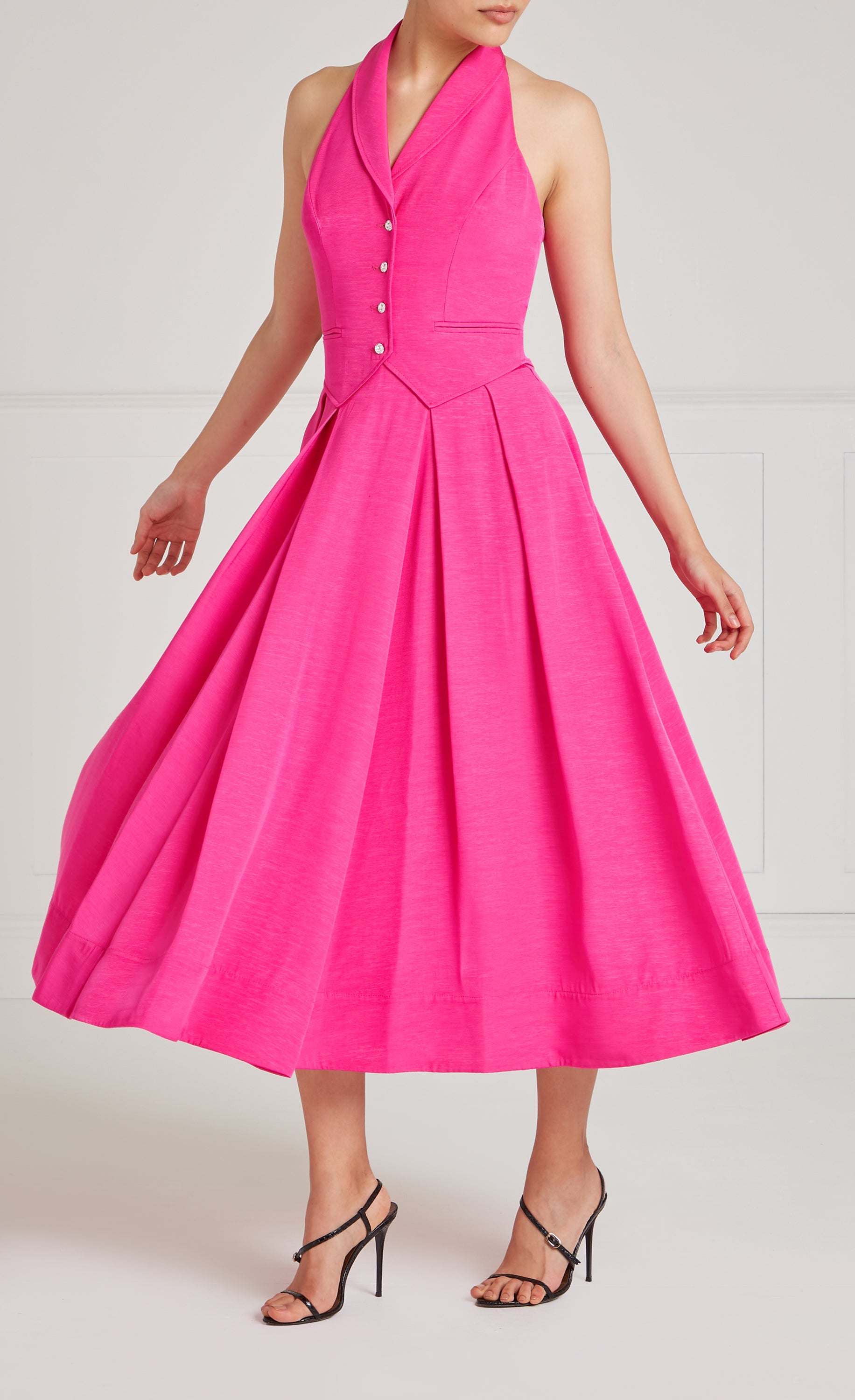 Elodie Halter Dress - Fuchsia Pink