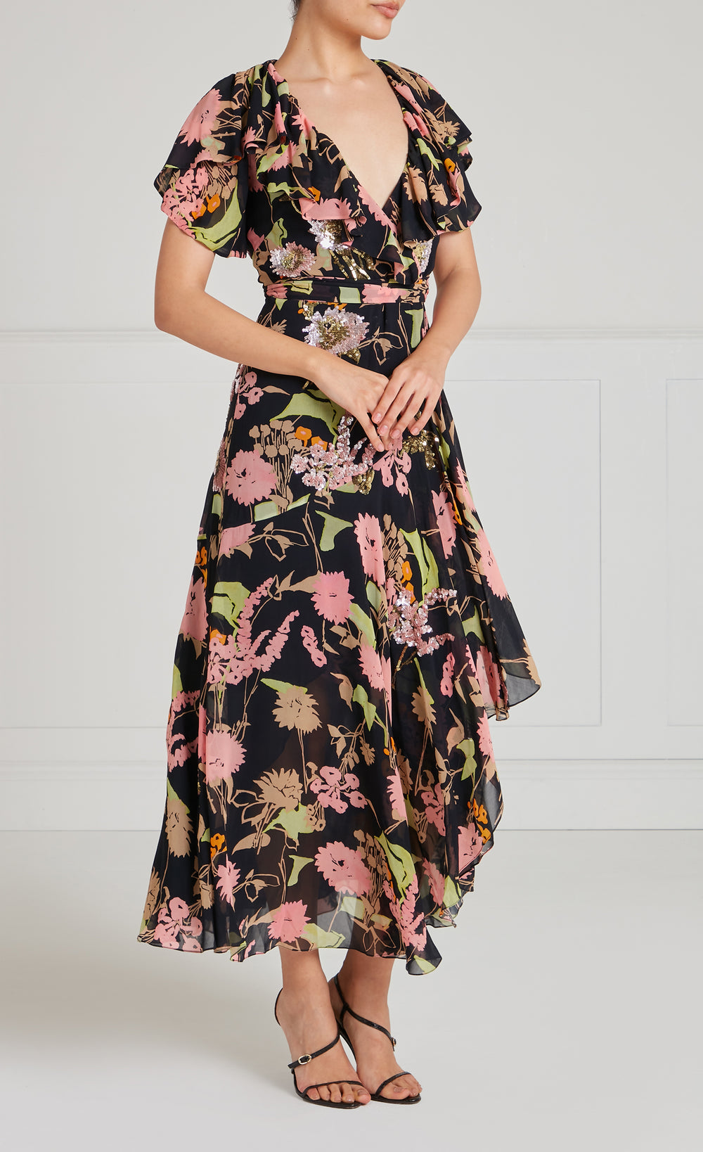 Maisie Wrap Dress - Black Mix