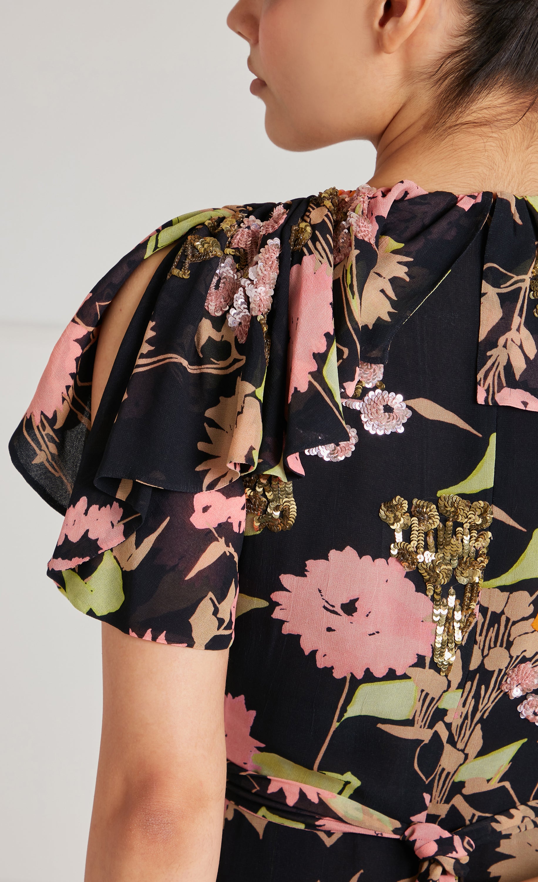 Maisie Wrap Dress - Black Mix