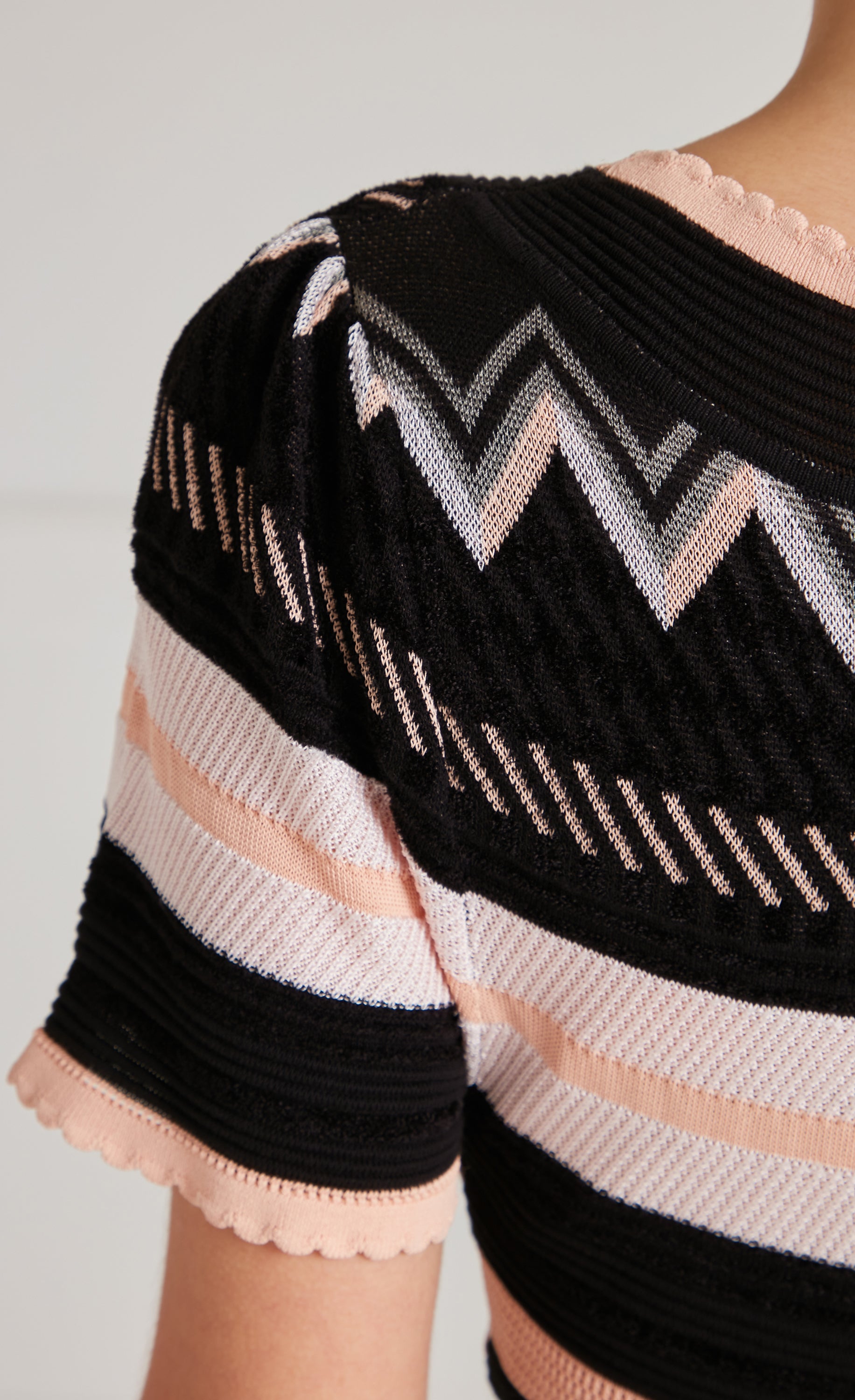 Meryl Knit V-Neck Dress - Pink/Black