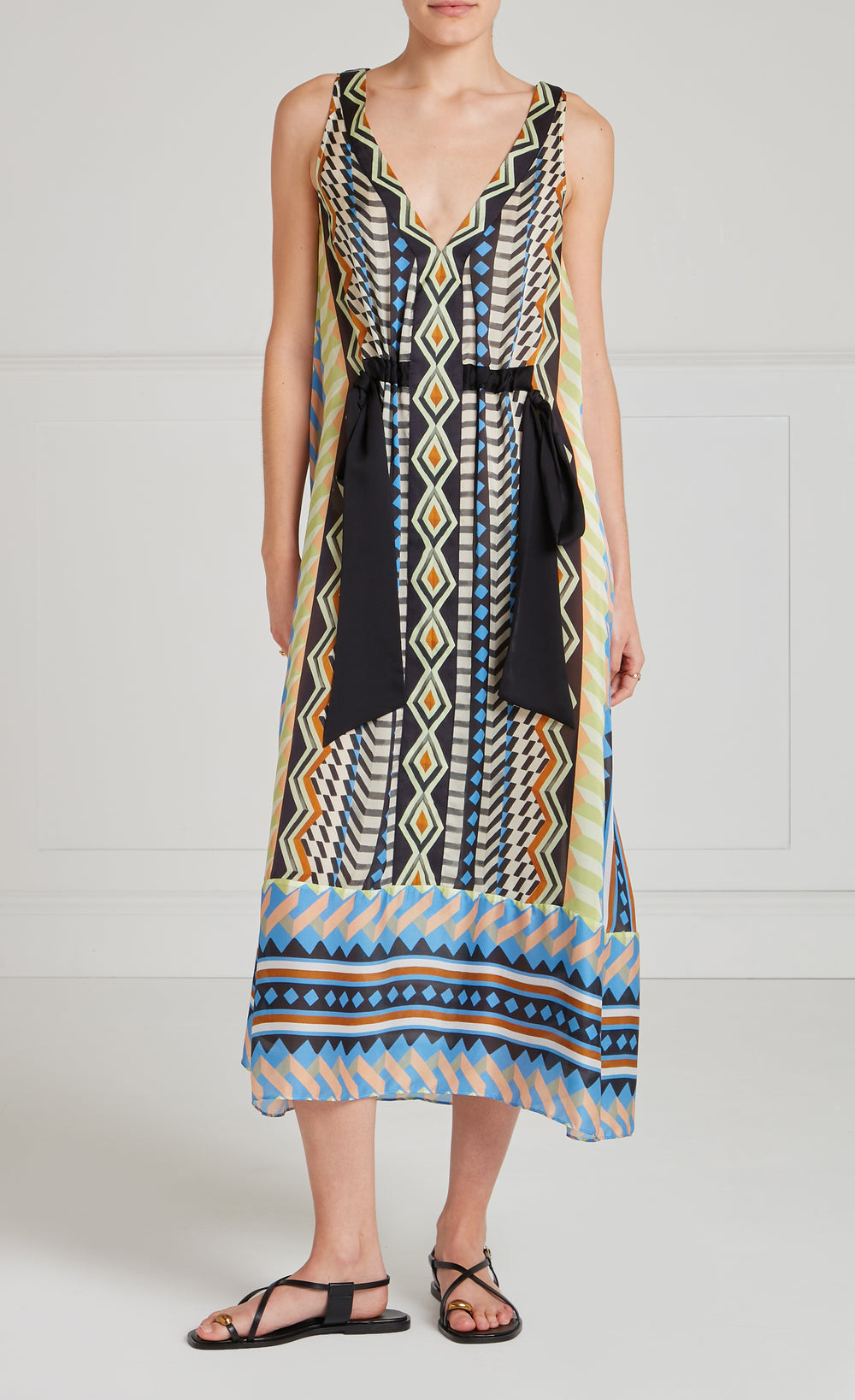 Meryl V-Neck Dress - Provence Blue Mix