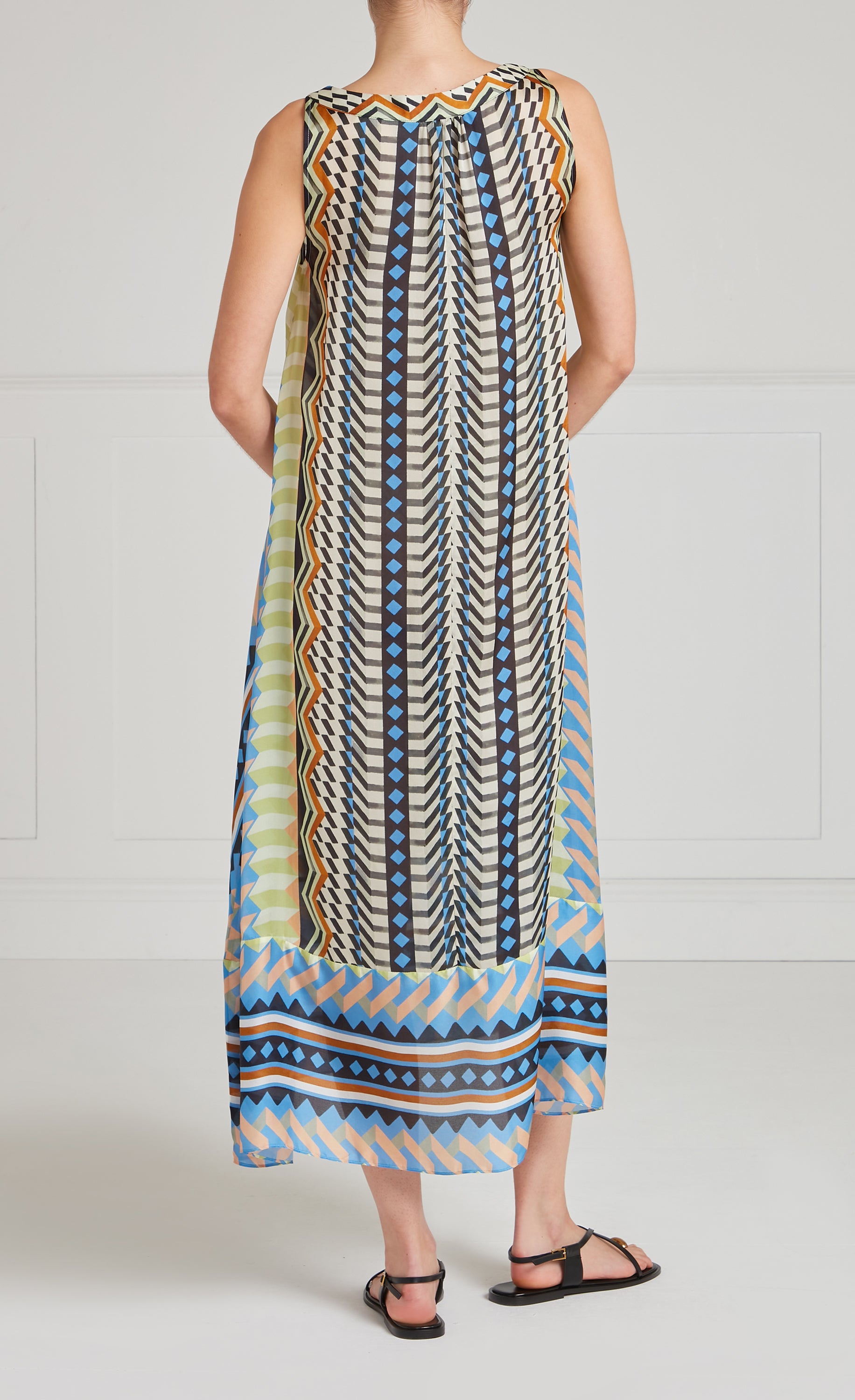 Meryl V-Neck Dress - Provence Blue Mix