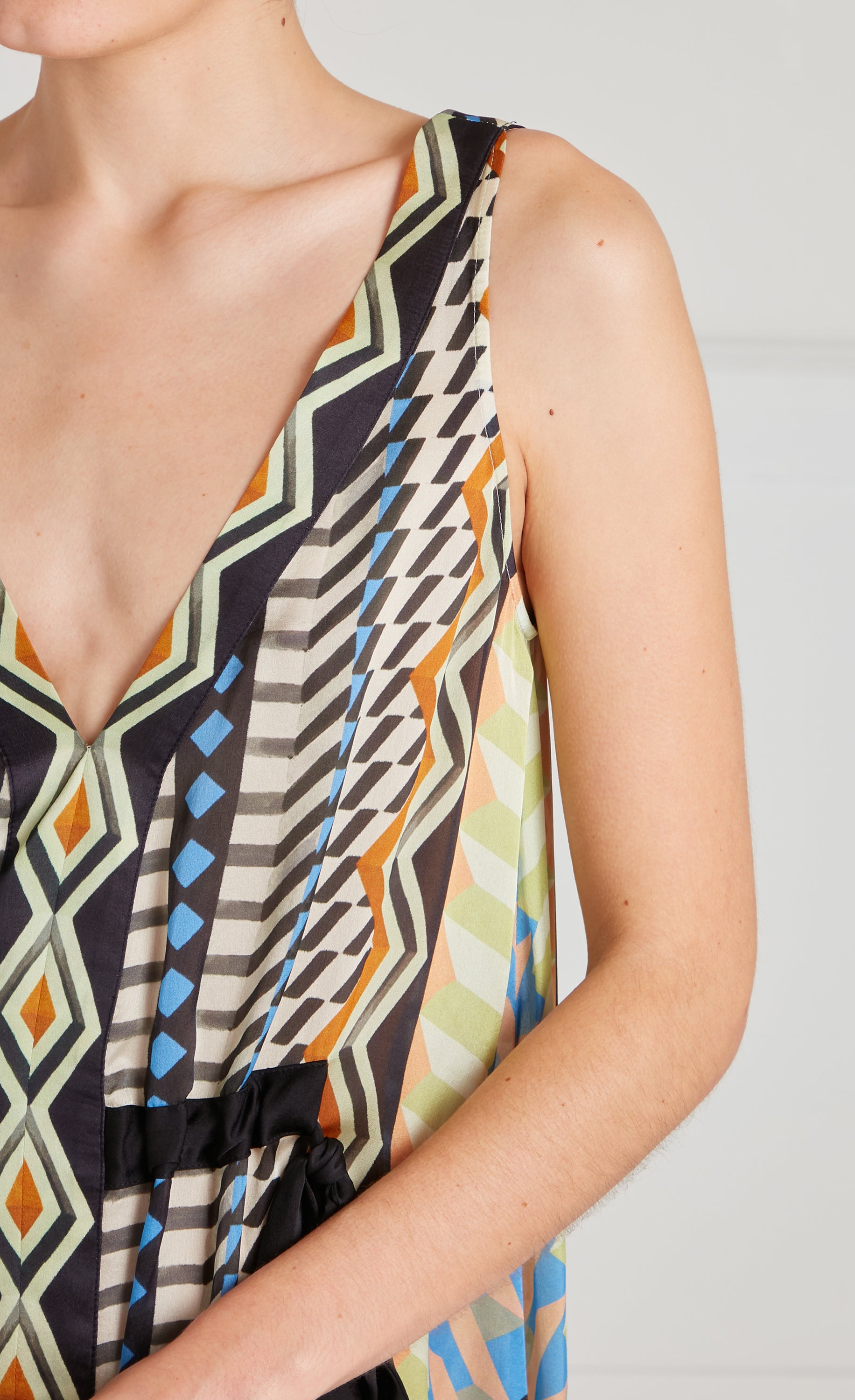 Meryl V-Neck Dress - Provence Blue Mix