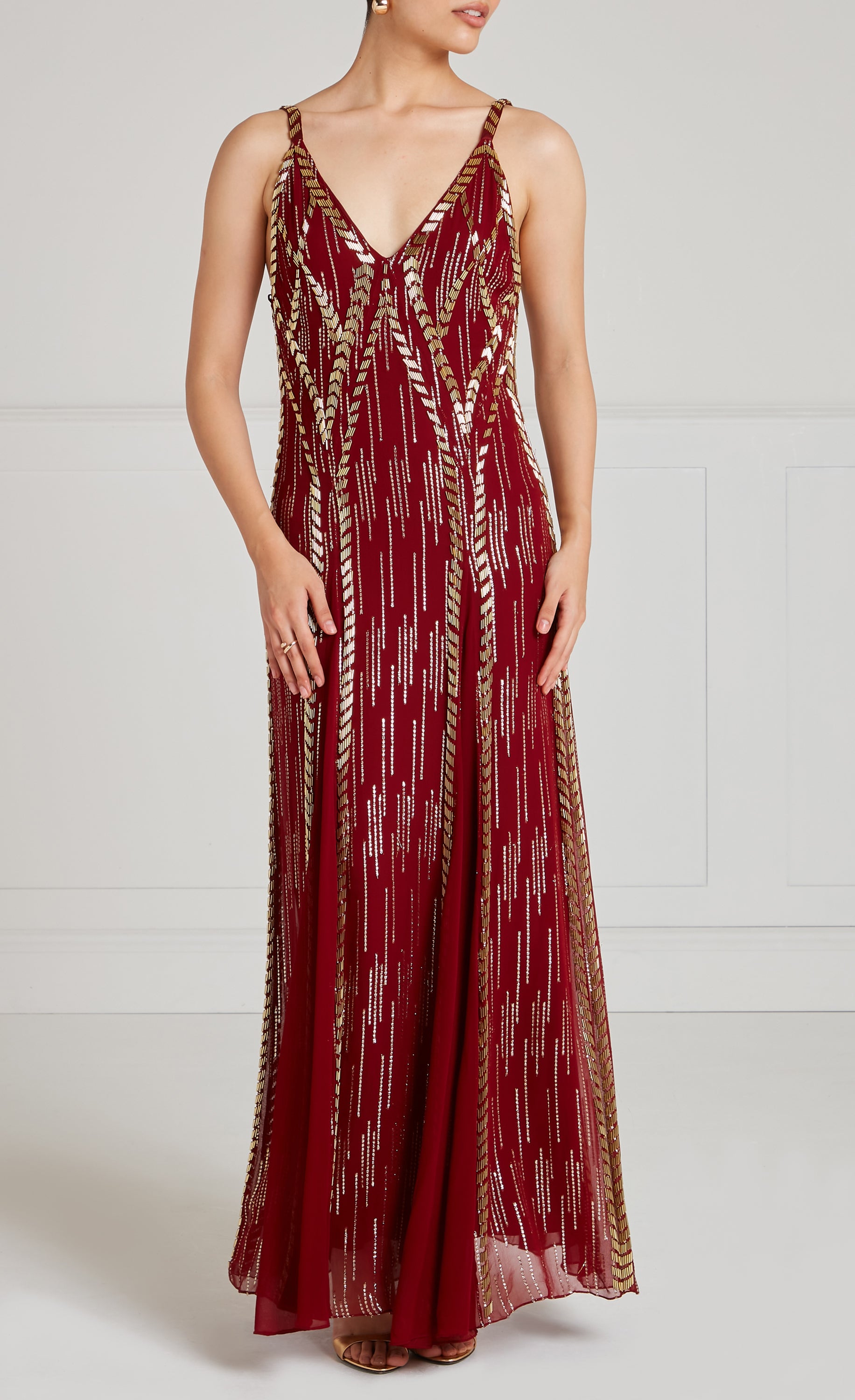 Viola Strappy Dress - Claret